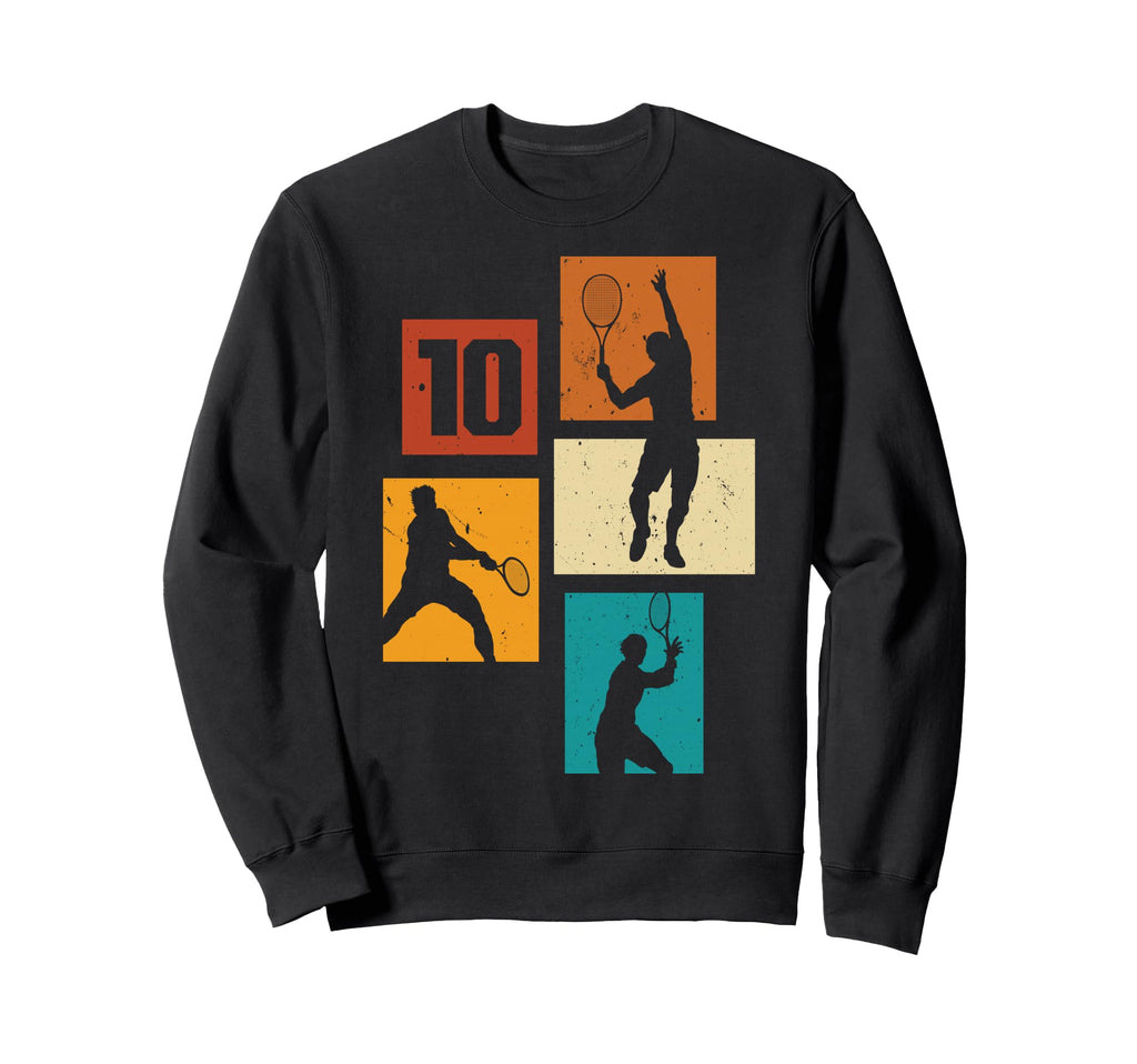 10Th Birthday Tennis Player Tennis Sweatshirt - Graphic Print for Adults - T-Shirt, Sweatshirt, Hoodie
