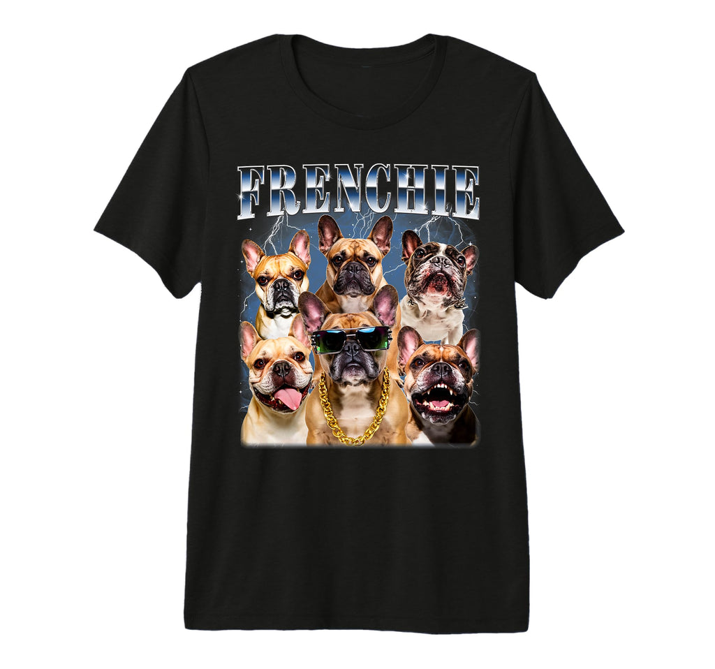 French Bulldog 90S Frenchie Dad Mom T-Shirt - Custom Art Print Men Women - T-Shirt, Sweatshirt, Hoodie