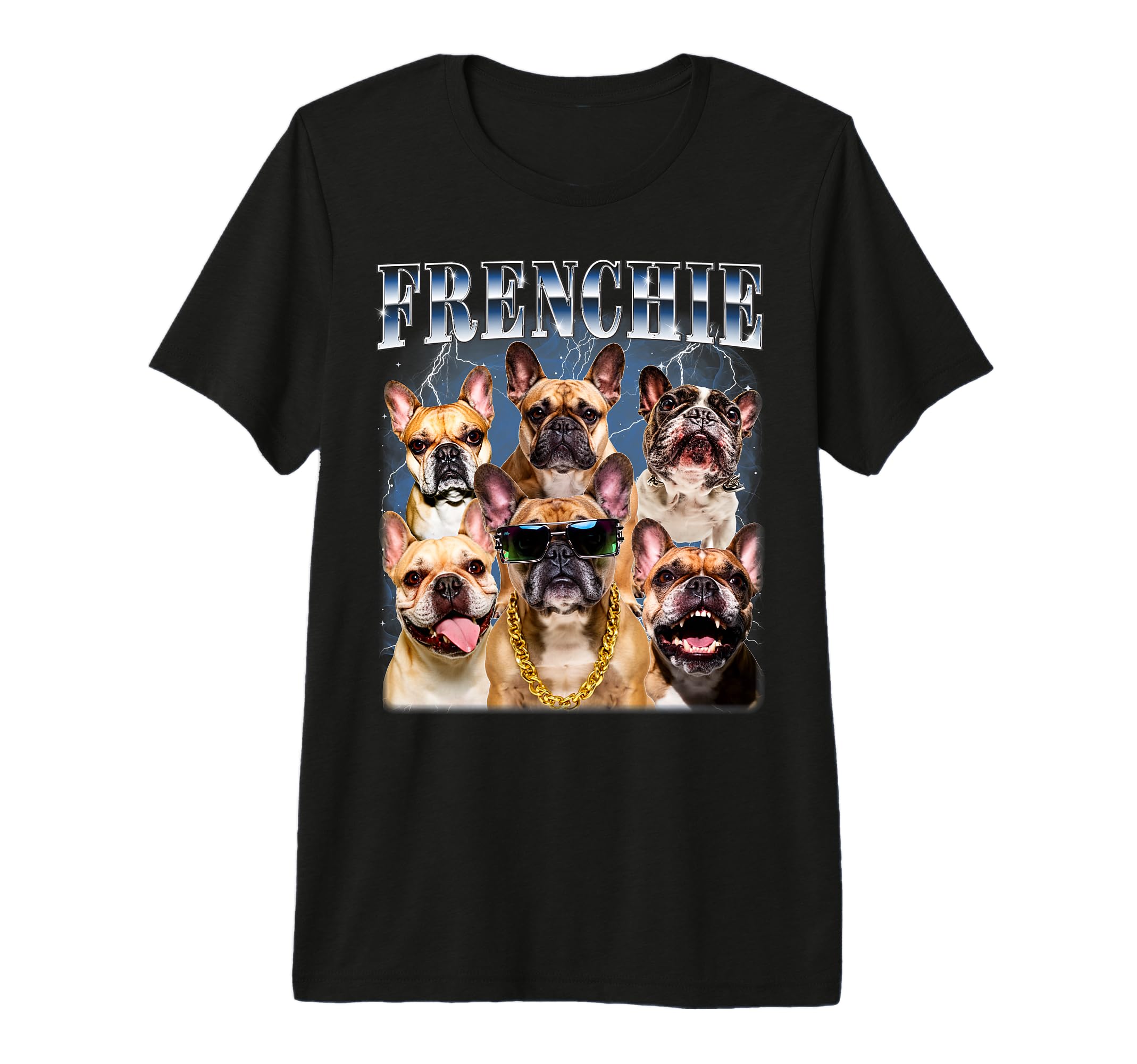 French Bulldog 90S Frenchie Dad Mom T-Shirt - Custom Art Print Men Women - T-Shirt, Sweatshirt, Hoodie