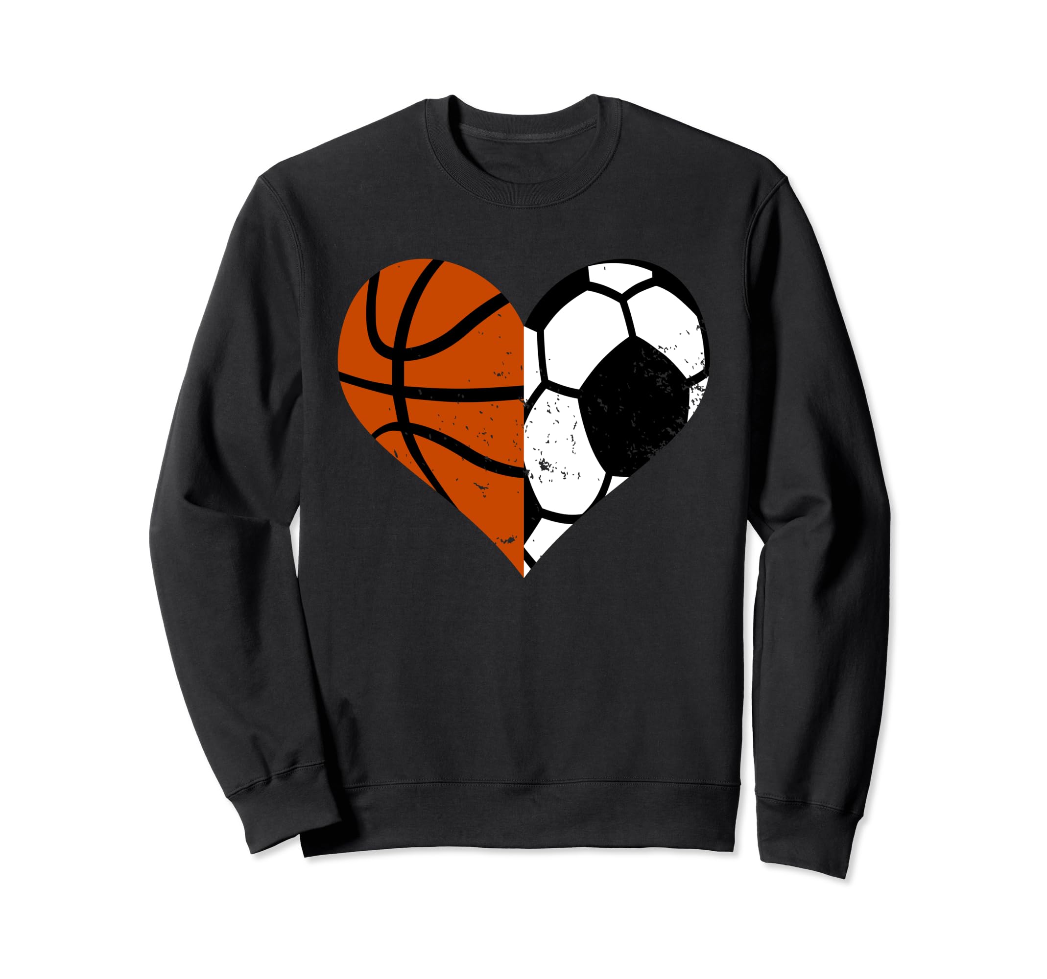 Soccer Basketball Heart Funny Soccer Sweatshirt - Aesthetic Graphic Unisex - T-Shirt, Sweatshirt, Hoodie