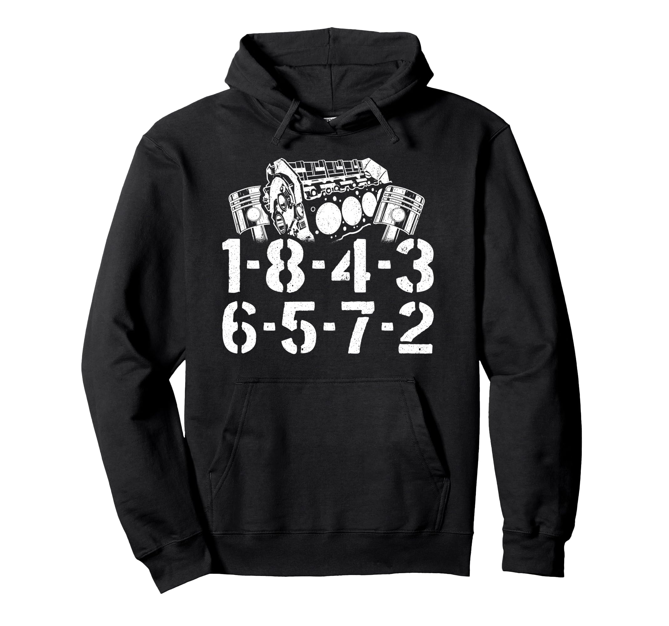 1 8 4 3 6 5 7 2 Firing Order Big Block Hoodie - Trendy Graphic Men Women - T-Shirt, Sweatshirt, Hoodie