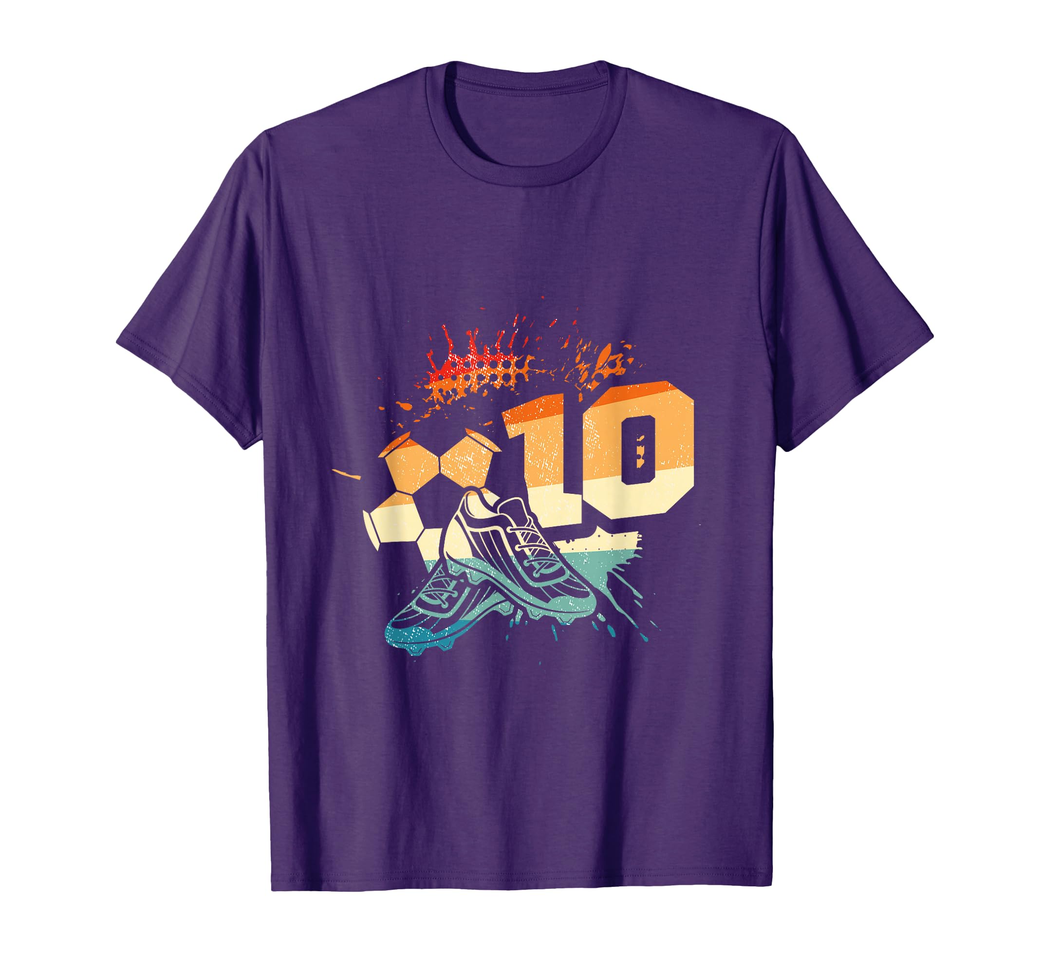 10Th Birthday Soccer Player Football 10 T-Shirt - Trendy Graphic Men Women - T-Shirt, Sweatshirt, Hoodie