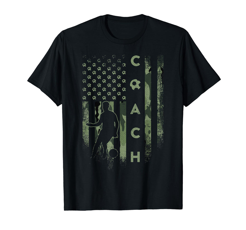 Usa Camouflage Soccer Coach Football T-Shirt - Novelty Apparel Men Women - T-Shirt, Sweatshirt, Hoodie