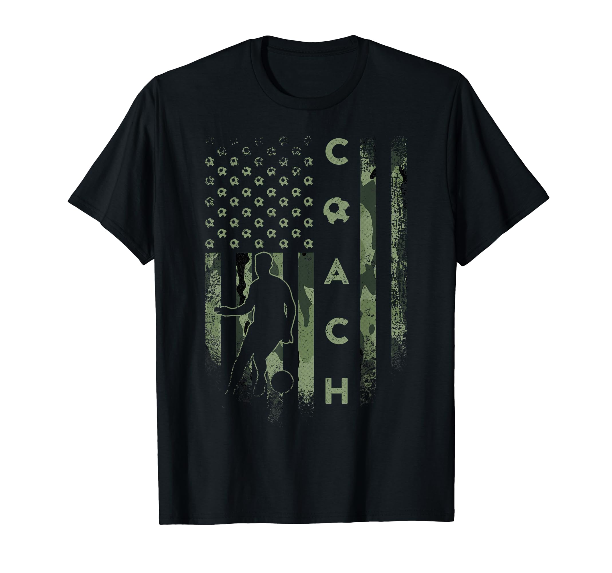 Usa Camouflage Soccer Coach Football T-Shirt - Novelty Apparel Men Women - T-Shirt, Sweatshirt, Hoodie