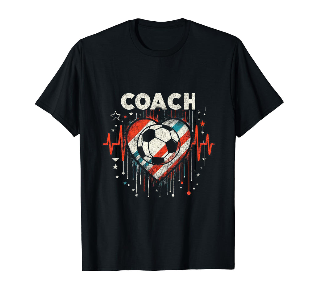 Soccer Coach Training Heart Beat T-Shirt - Casual Everyday Wear for Adults - T-Shirt, Sweatshirt, Hoodie