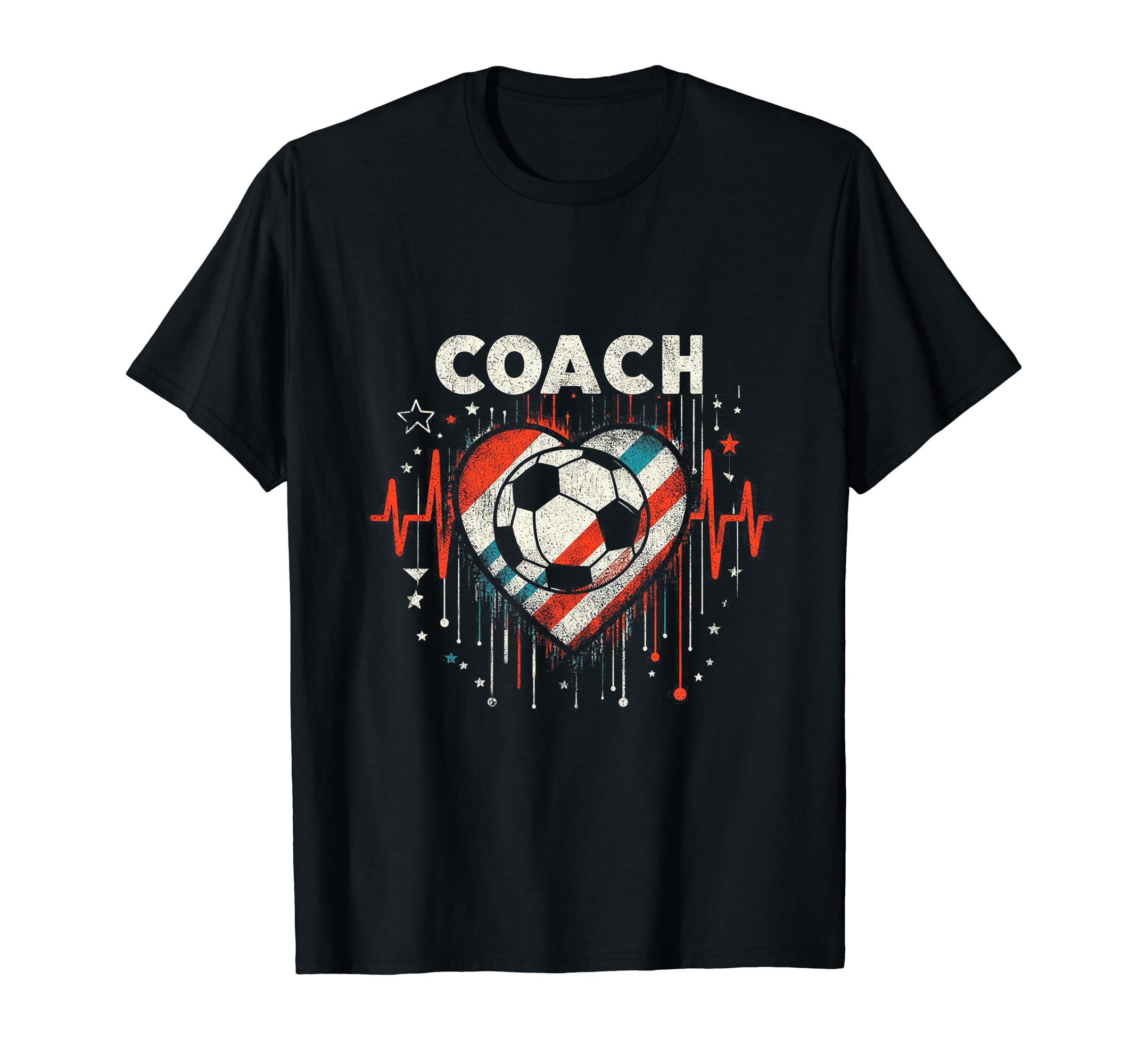 Soccer Coach Training Heart Beat T-Shirt - Casual Everyday Wear for Adults - T-Shirt, Sweatshirt, Hoodie