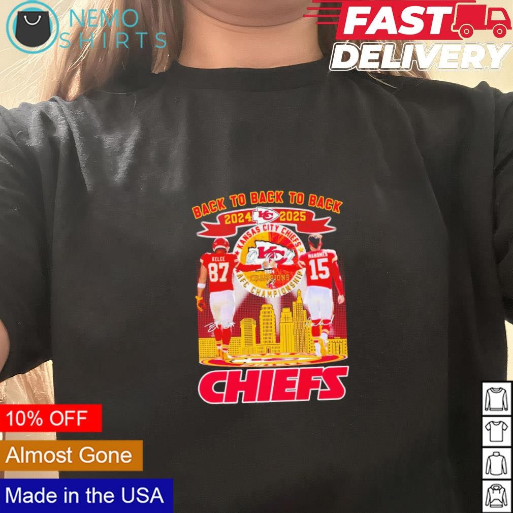 KC Chiefs Kelce and Mahomes back to AFC champions - Adult & Kids T-Shirts, Sweatshirts & Hoodies apparel design preview 3