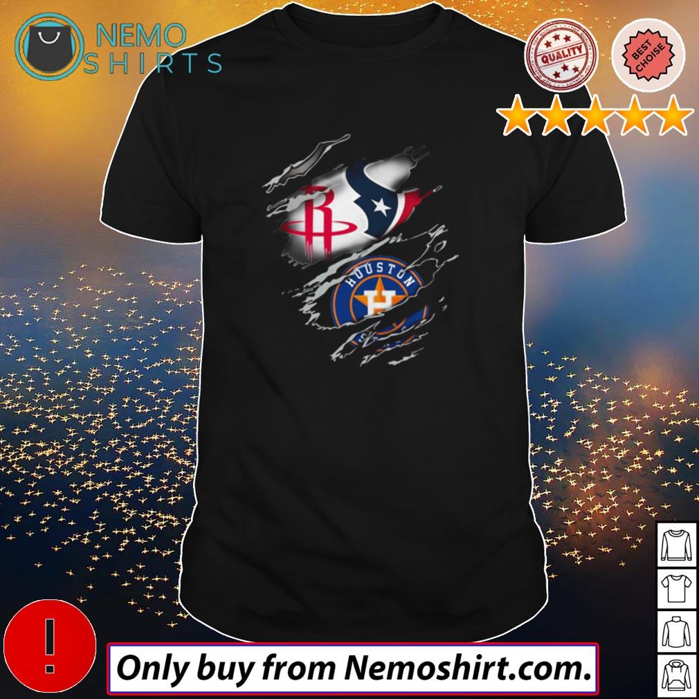 Houston Rockets Texans and Astros blood inside me - Adult & Kids T-Shirts, Sweatshirts & Hoodies apparel design preview 1