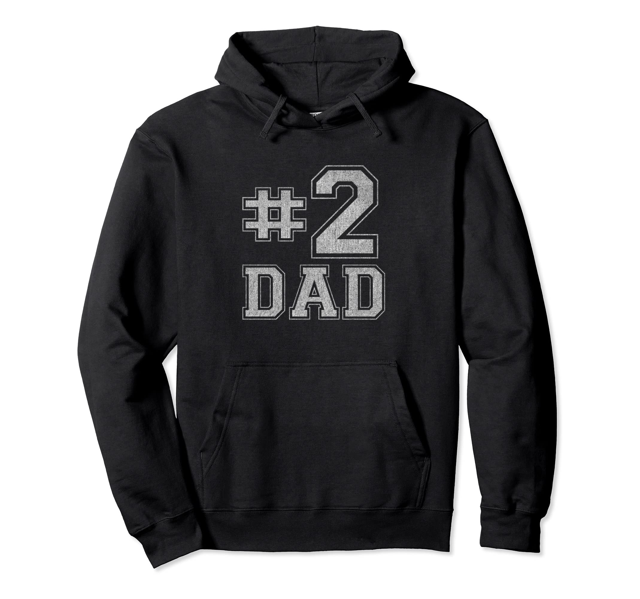 2 Dad Number Two Dad Hoodie - Minimalist Print for Adults - T-Shirt, Sweatshirt, Hoodie