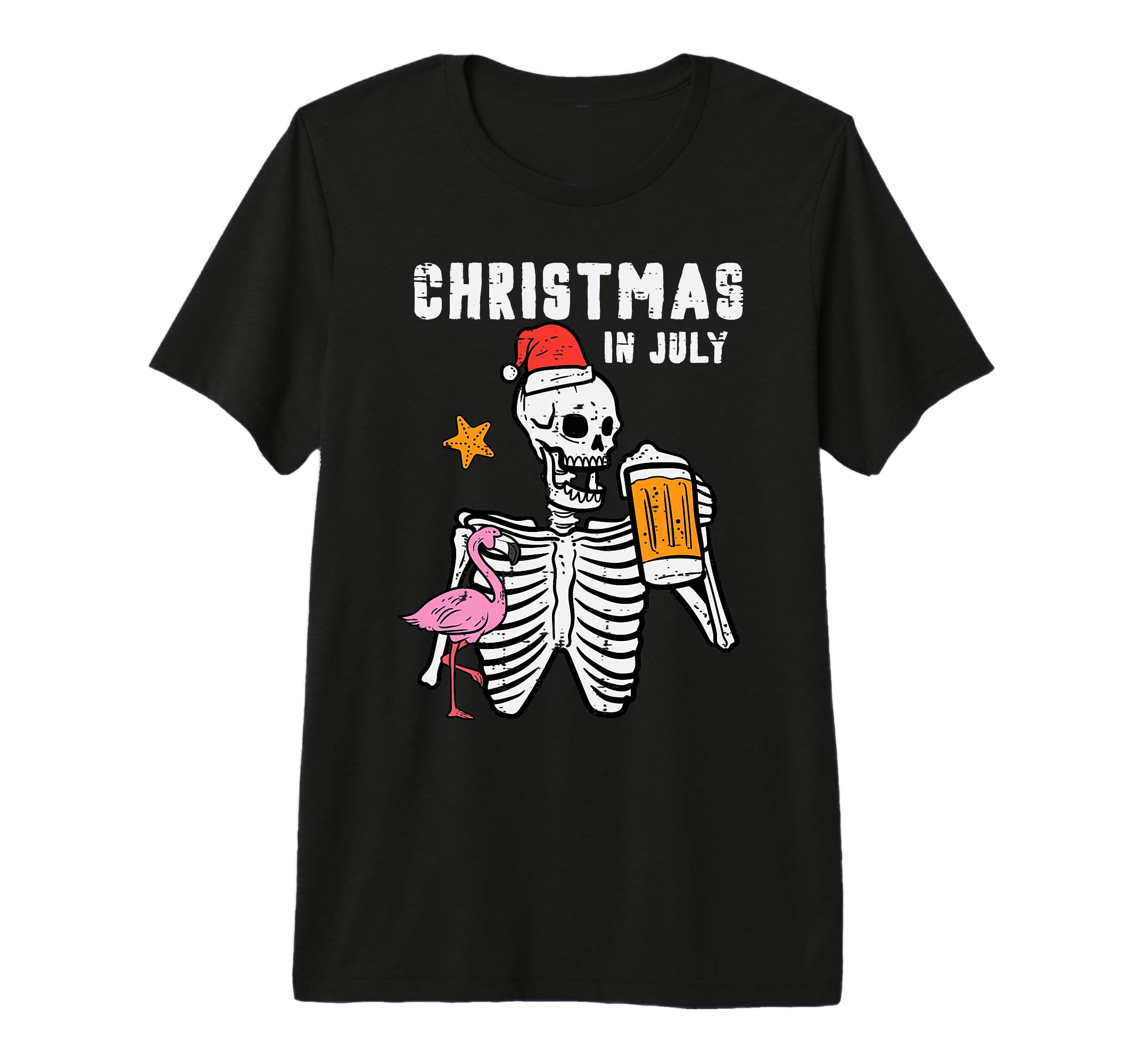 July Skeleton Santa Funny Summer Dad T-Shirt - Novelty Apparel for Adults - T-Shirt, Sweatshirt, Hoodie