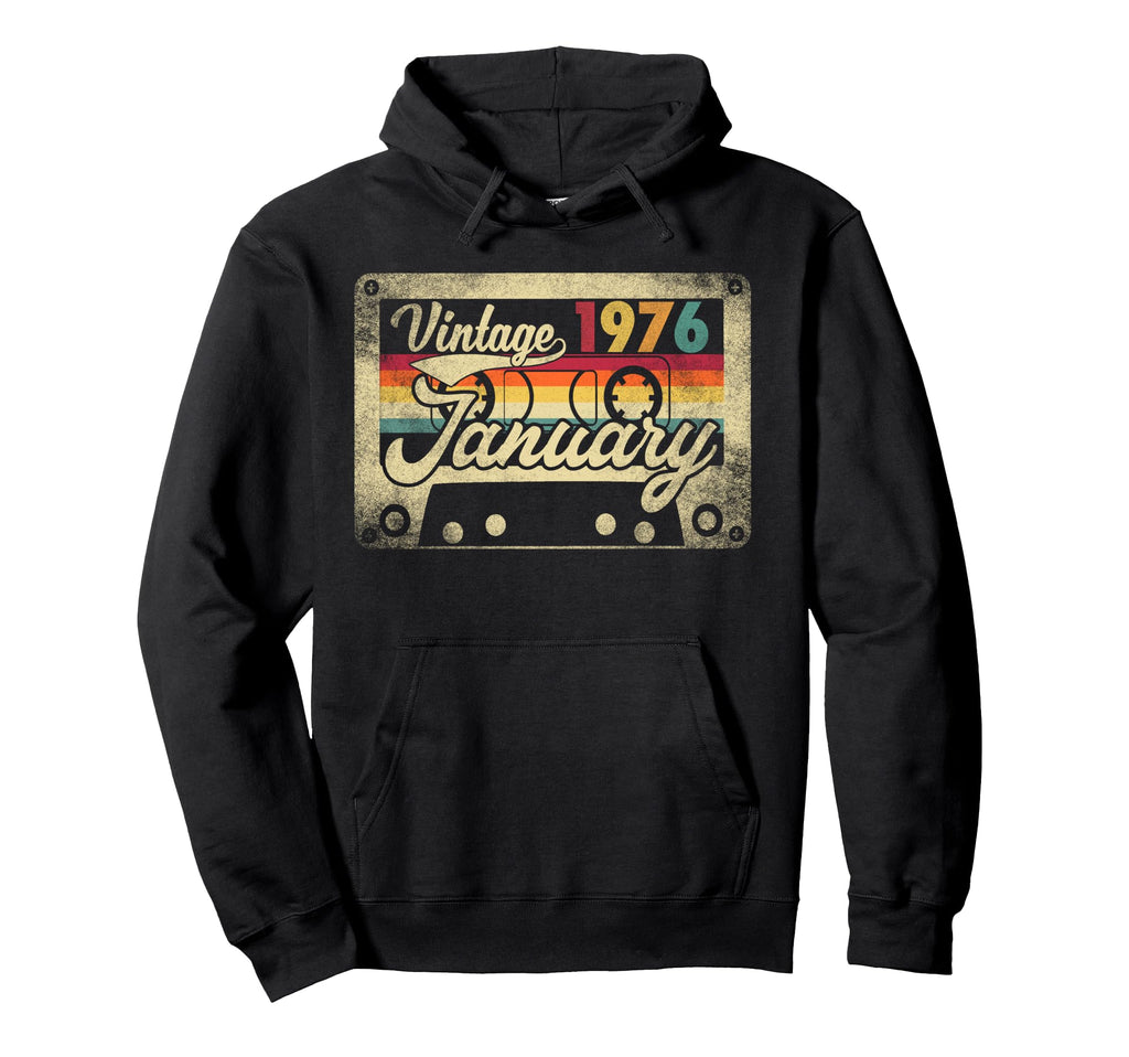1976 January 50 Years Old 50Th Birthday Hoodie - Trendy Graphic Unisex - T-Shirt, Sweatshirt, Hoodie