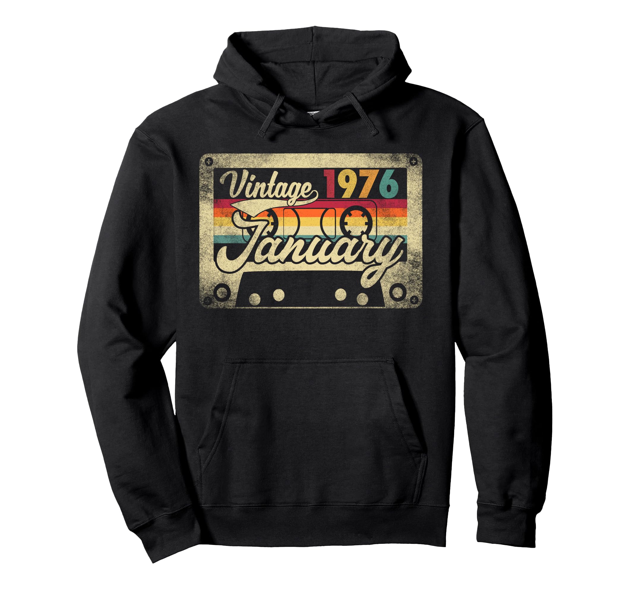 1976 January 50 Years Old 50Th Birthday Hoodie - Trendy Graphic Unisex - T-Shirt, Sweatshirt, Hoodie