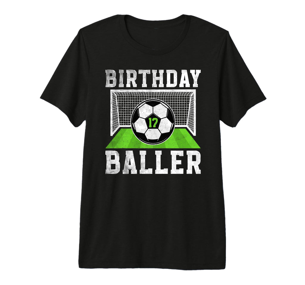 17Th Birthday Soccer Seventeen Year T-Shirt - Minimalist Print Men Women - T-Shirt, Sweatshirt, Hoodie