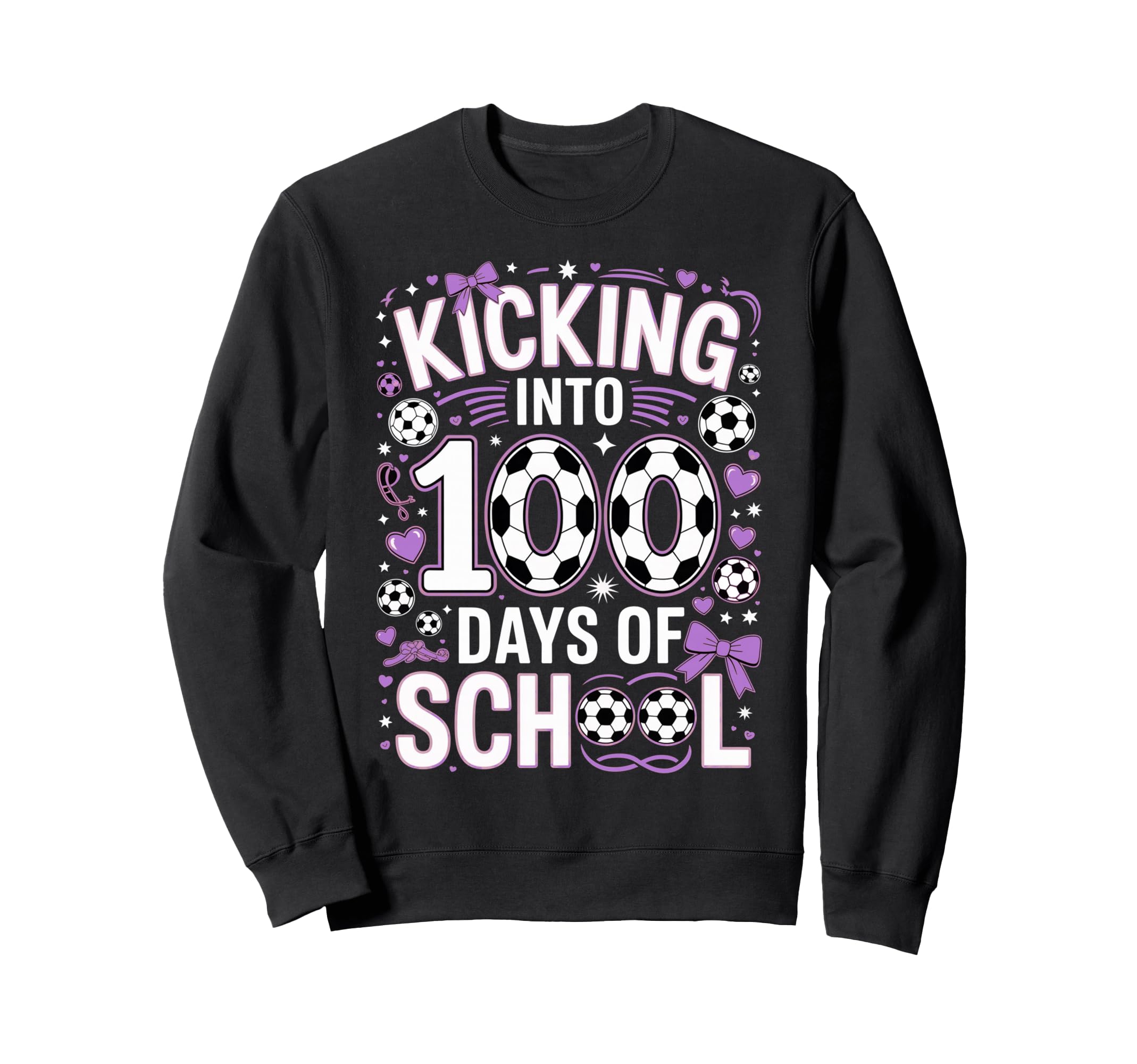 100 Days School Soccer Coquette Sweatshirt - Custom Art Print for Adults - T-Shirt, Sweatshirt, Hoodie