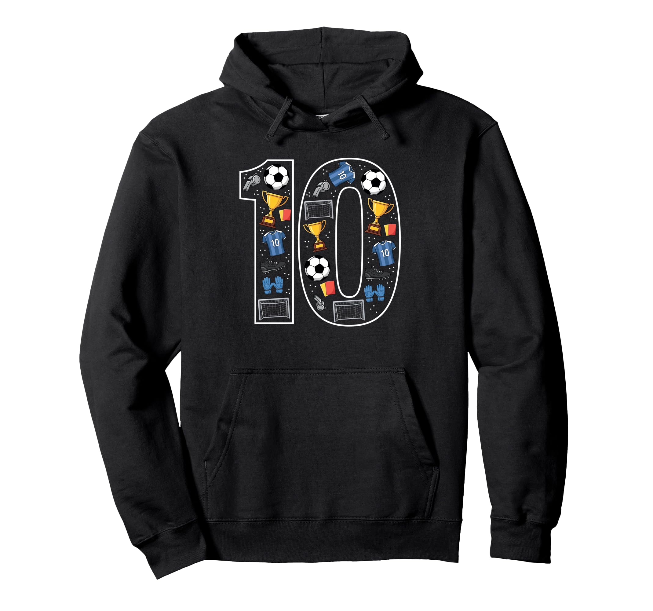 10 Soccer 10Th Birthday Hoodie - Aesthetic Graphic for Adults - T-Shirt, Sweatshirt, Hoodie