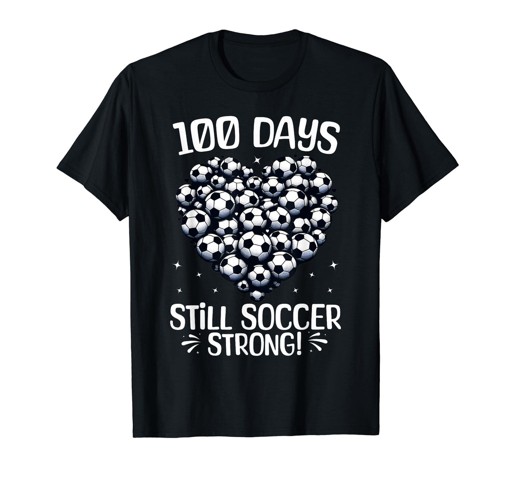 100 Days School Soccer Heart T-Shirt - Casual Everyday Wear for Adults - T-Shirt, Sweatshirt, Hoodie