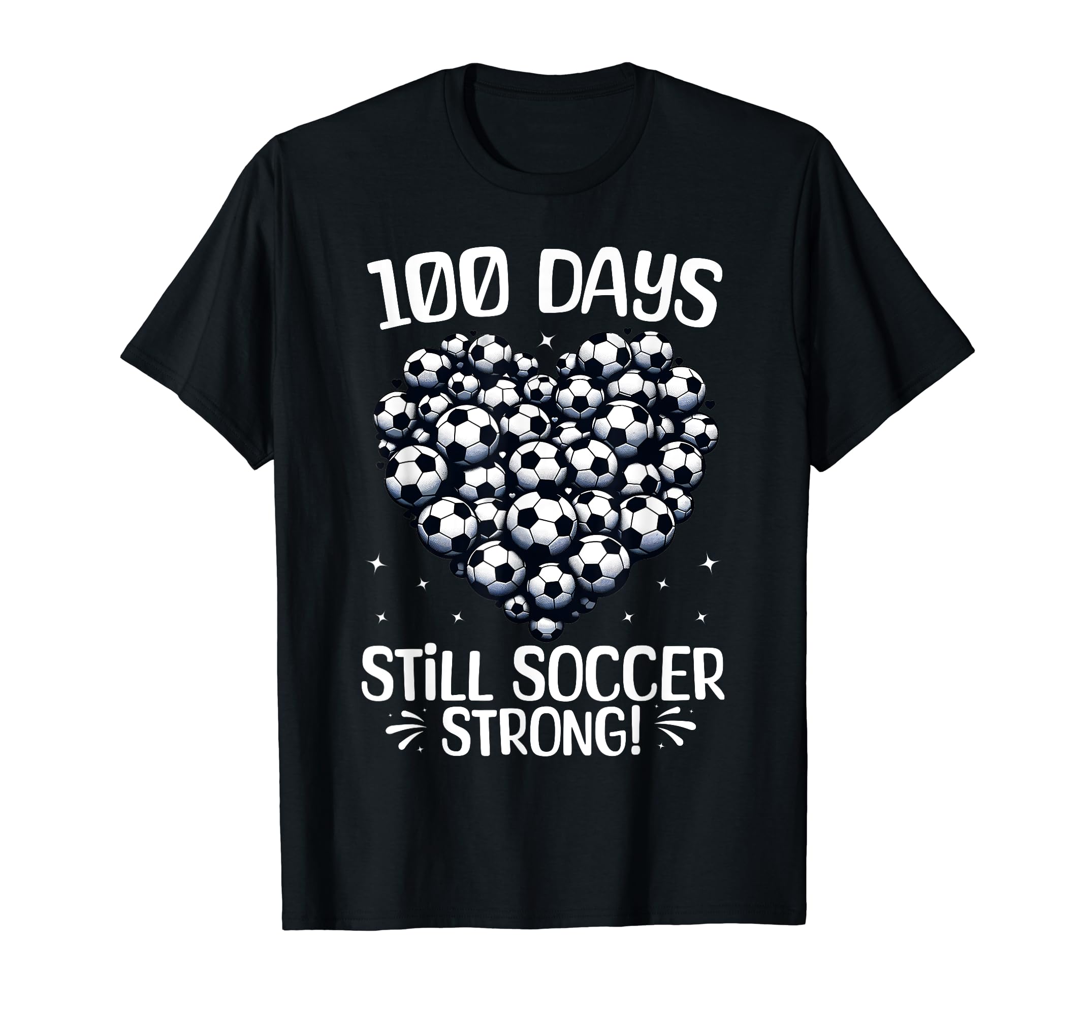 100 Days School Soccer Heart T-Shirt - Casual Everyday Wear for Adults - T-Shirt, Sweatshirt, Hoodie