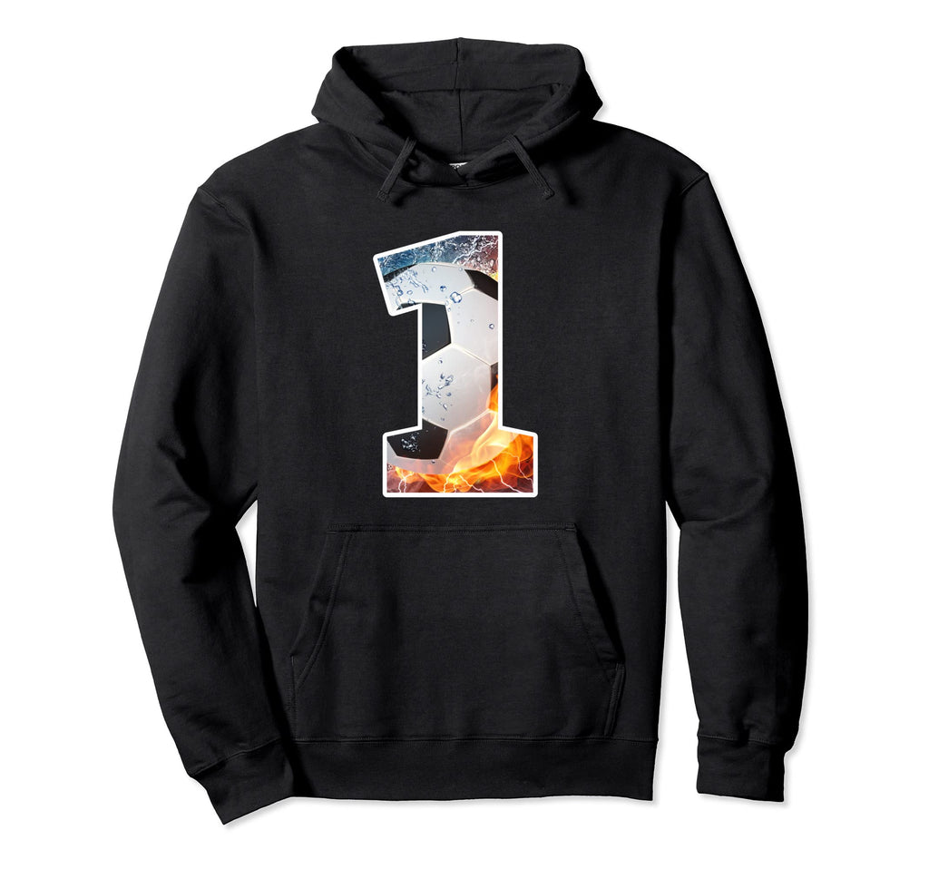 1St Birthday Party Soccer Number 1 Year Hoodie - Unique Graphic for Adults - T-Shirt, Sweatshirt, Hoodie