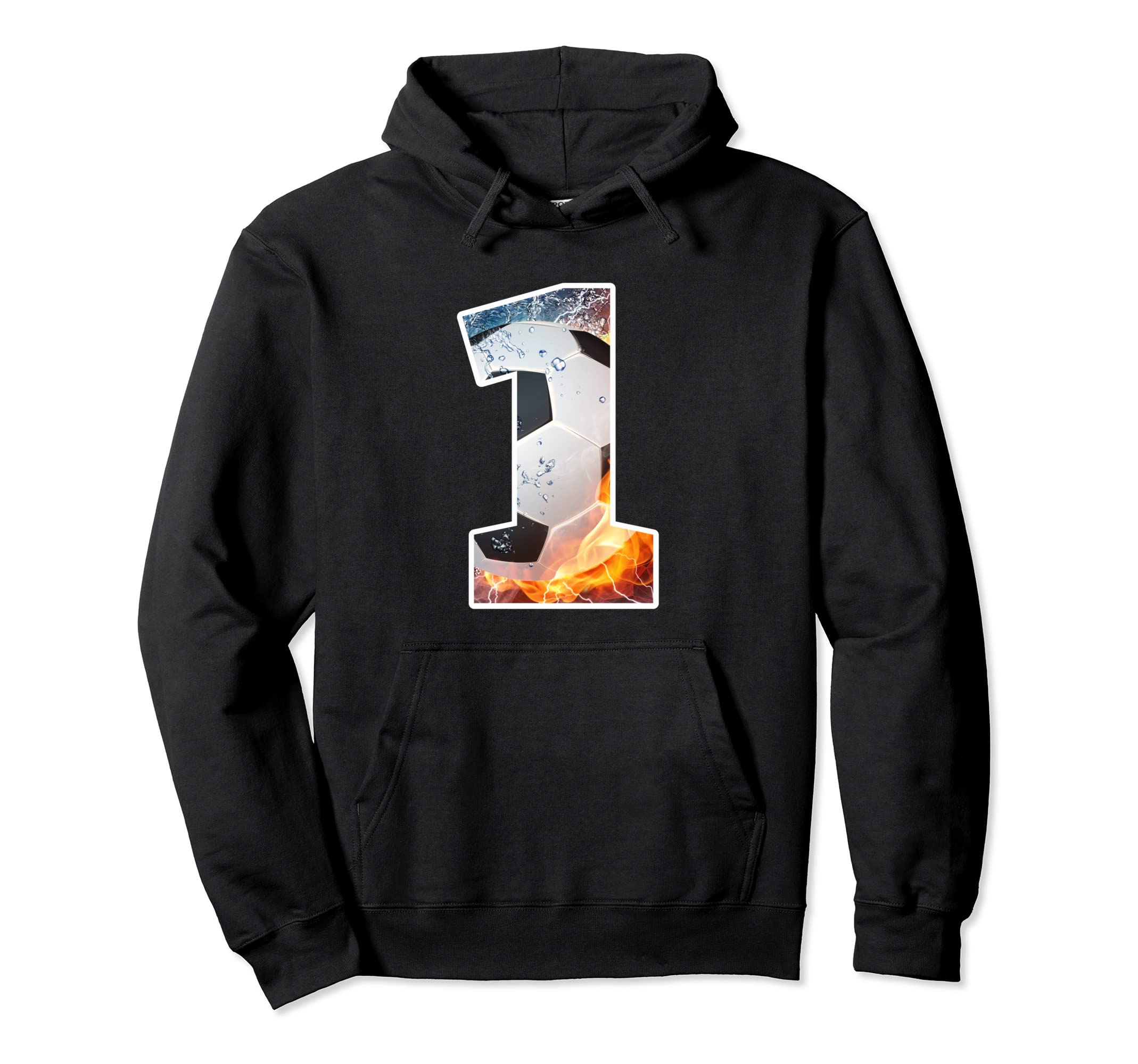1St Birthday Party Soccer Number 1 Year Hoodie - Unique Graphic for Adults - T-Shirt, Sweatshirt, Hoodie