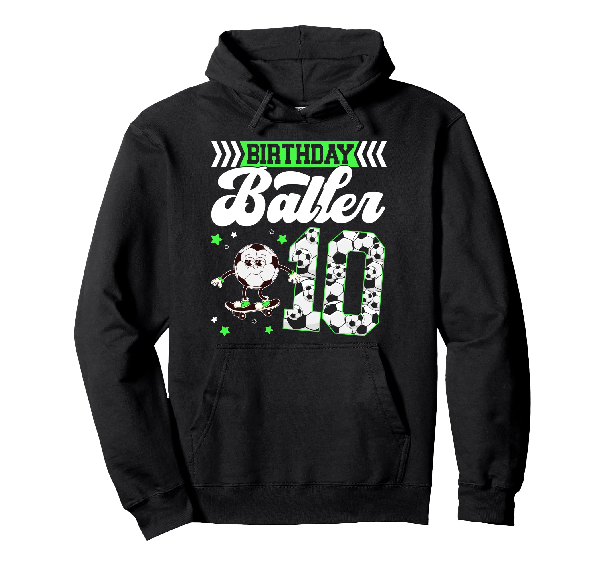10Th Soccer Birthday Party Ten Year Hoodie - Fun Novelty Design for Adults - T-Shirt, Sweatshirt, Hoodie
