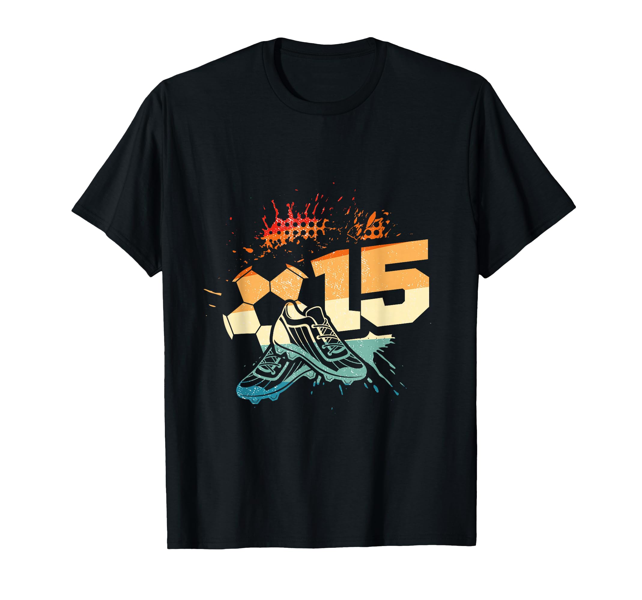 15Th Birthday Soccer Player Football 15 T-Shirt - Custom Art Print Unisex - T-Shirt, Sweatshirt, Hoodie