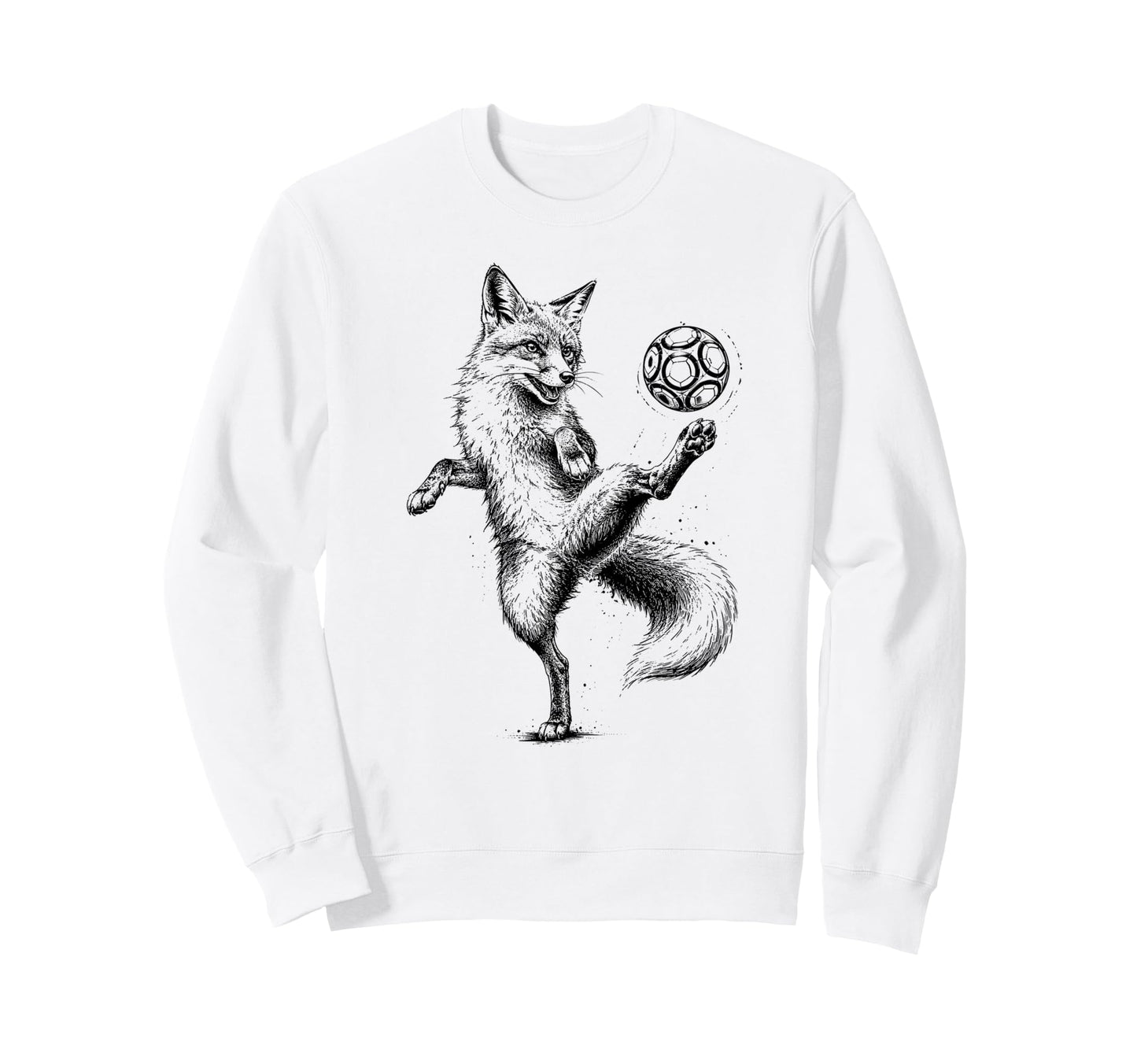 Funny Fox Freestyling Soccer Ball Sweatshirt - Novelty Apparel Unisex - T-Shirt, Sweatshirt, Hoodie