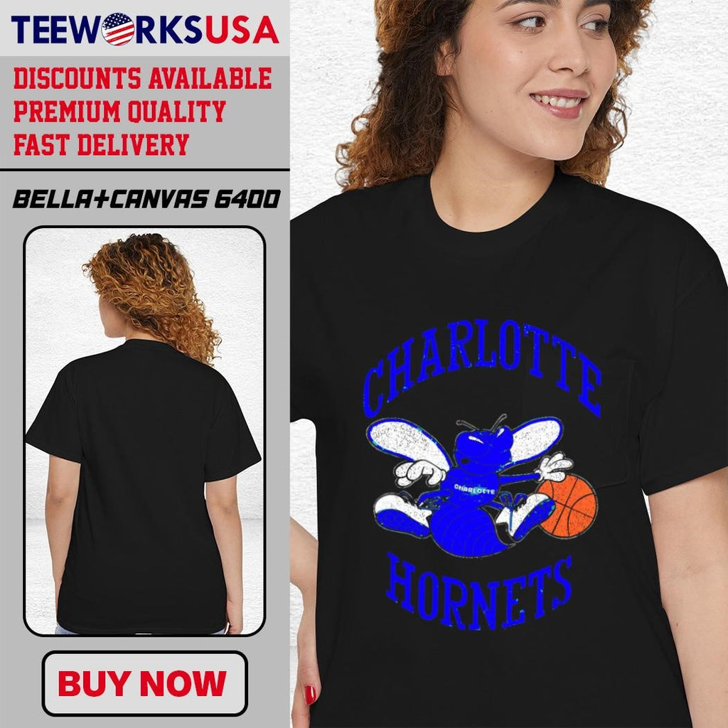 Charlotte Hornets Distressed Logo Basketball - Adult & Kids T-Shirts, Sweatshirts & Hoodies apparel design preview 4