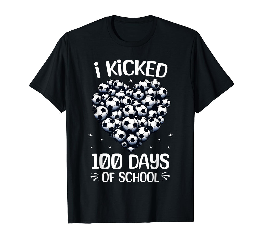 100 Days School Soccer Heart Love T-Shirt - Minimalist Print Men Women - T-Shirt, Sweatshirt, Hoodie