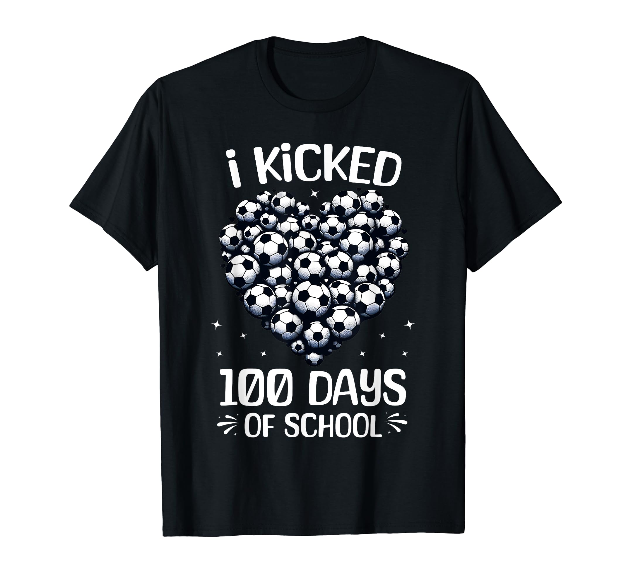 100 Days School Soccer Heart Love T-Shirt - Minimalist Print Men Women - T-Shirt, Sweatshirt, Hoodie