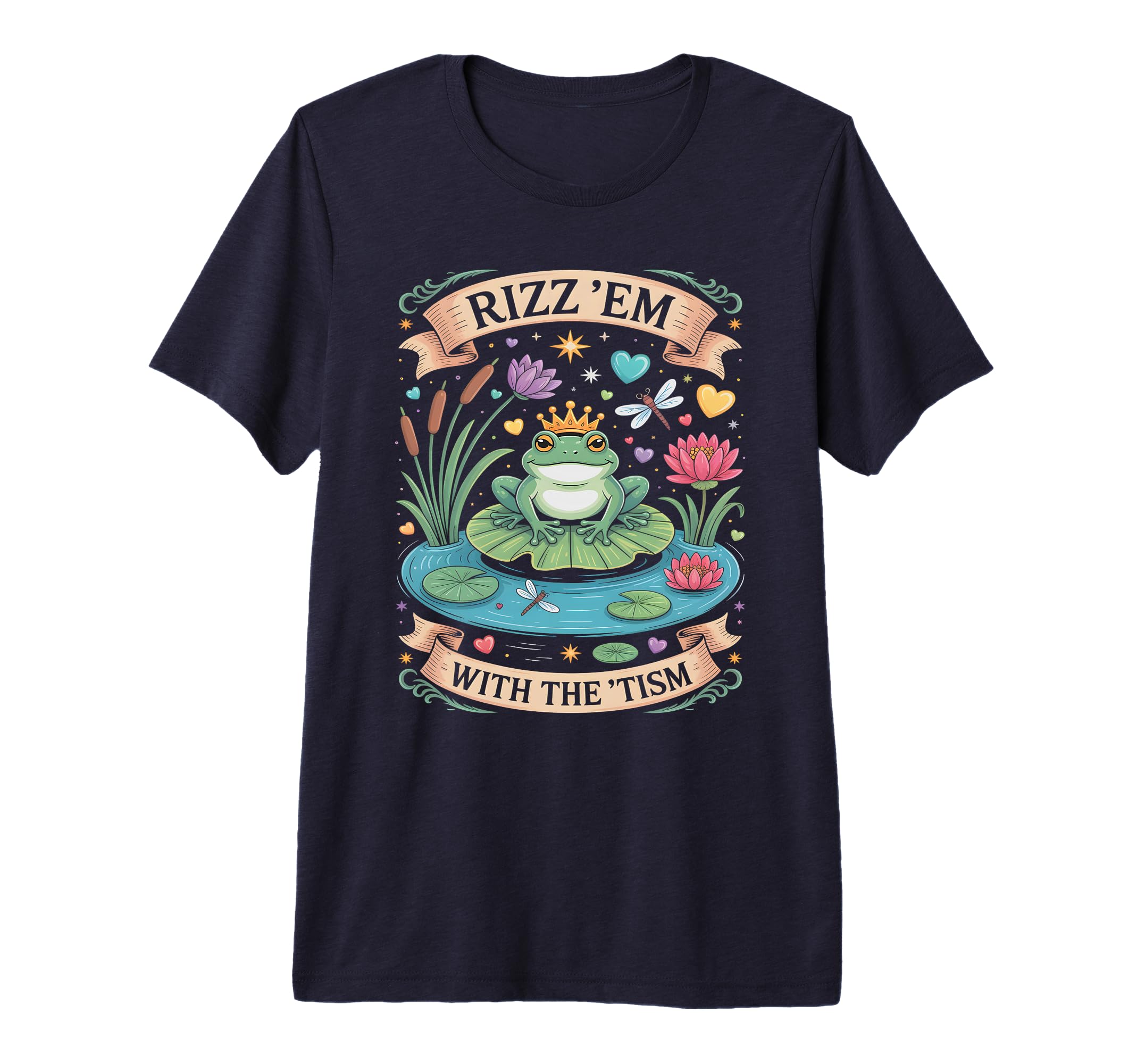 Groovy Rizz Em Tism Frog Prince Autism T-Shirt - Trendy Graphic for Adults - T-Shirt, Sweatshirt, Hoodie