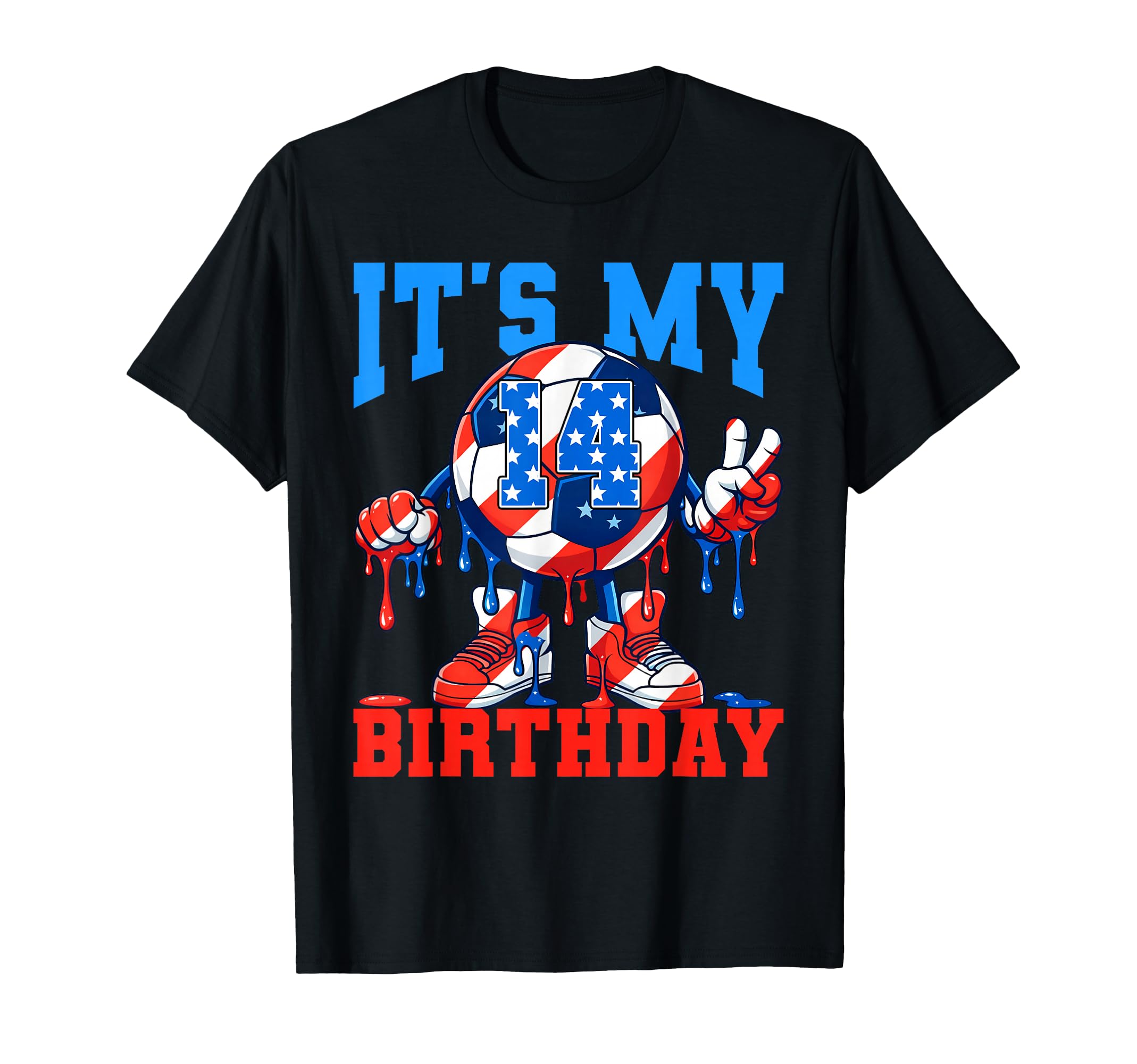 14 Year Old Its My 14Th Birthday Soccer T-Shirt - Trendy Graphic Unisex - T-Shirt, Sweatshirt, Hoodie