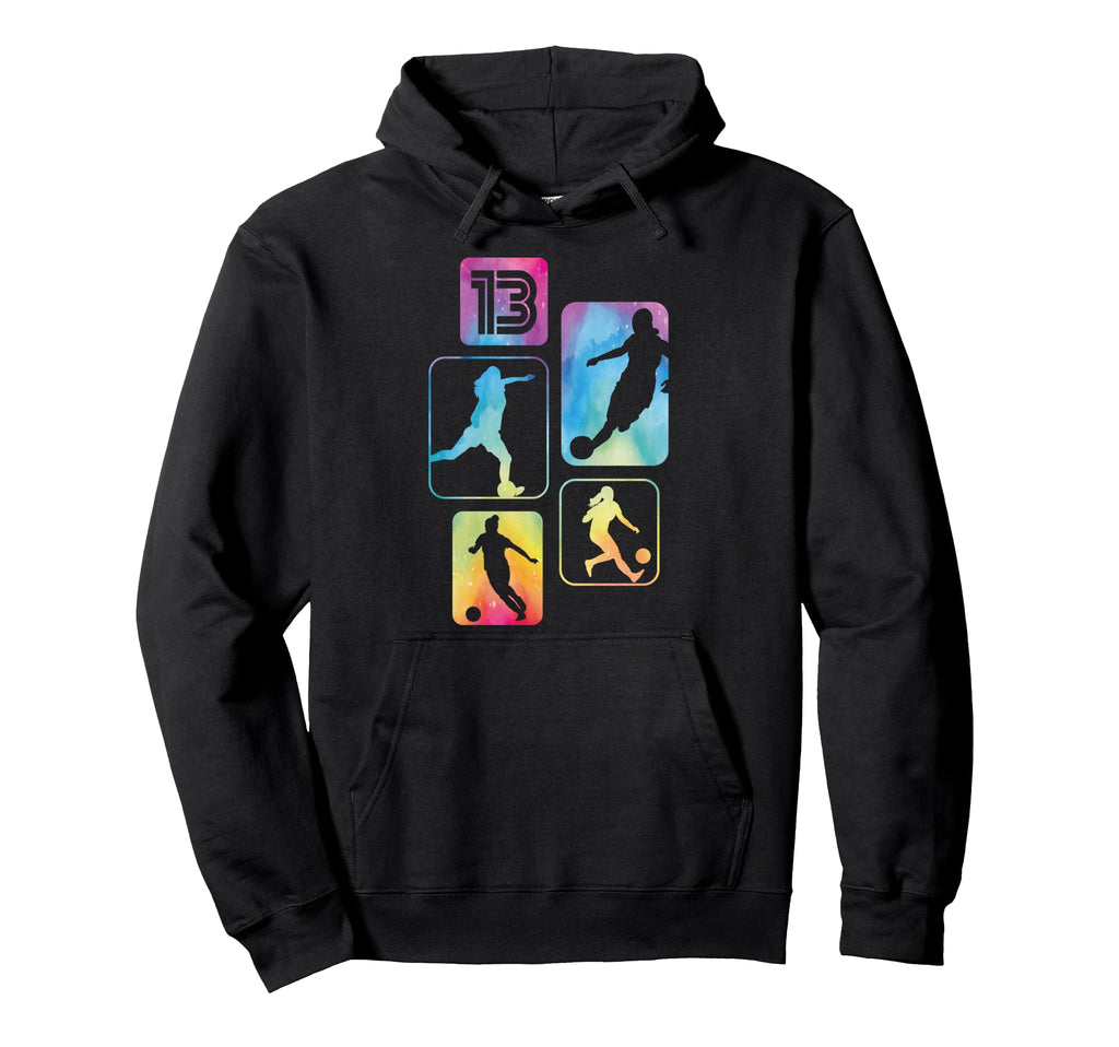 13Th Birthday Soccer Player Football Hoodie - Casual Everyday Wear Unisex - T-Shirt, Sweatshirt, Hoodie