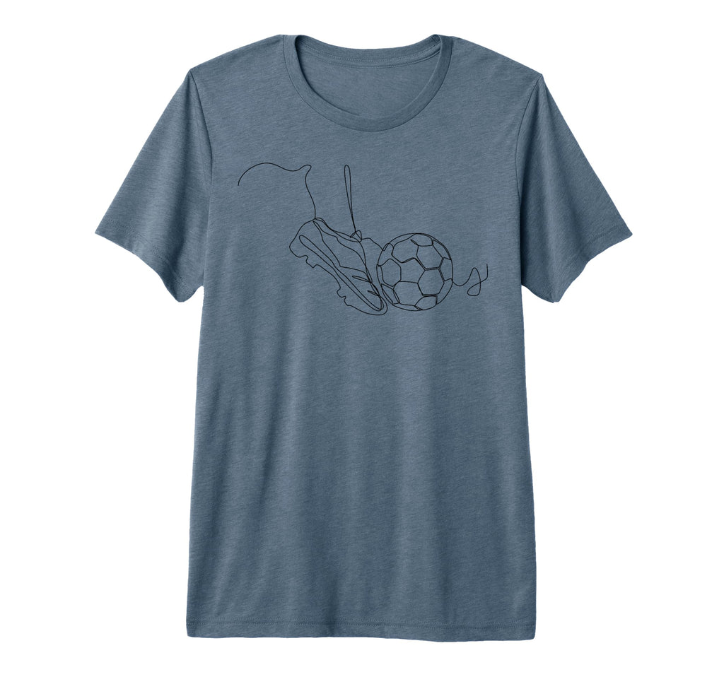 One Line Art Minimalist Soccer Coach T-Shirt - Custom Art Print Men Women - T-Shirt, Sweatshirt, Hoodie