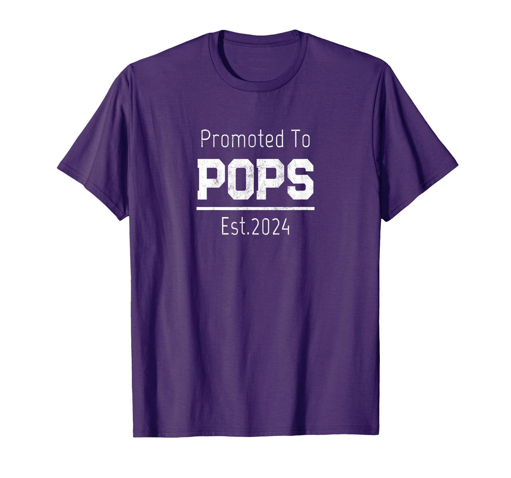 1St Time Grandpa Promoted To Pops Est T-Shirt - Fun Novelty Design Unisex - T-Shirt, Sweatshirt, Hoodie