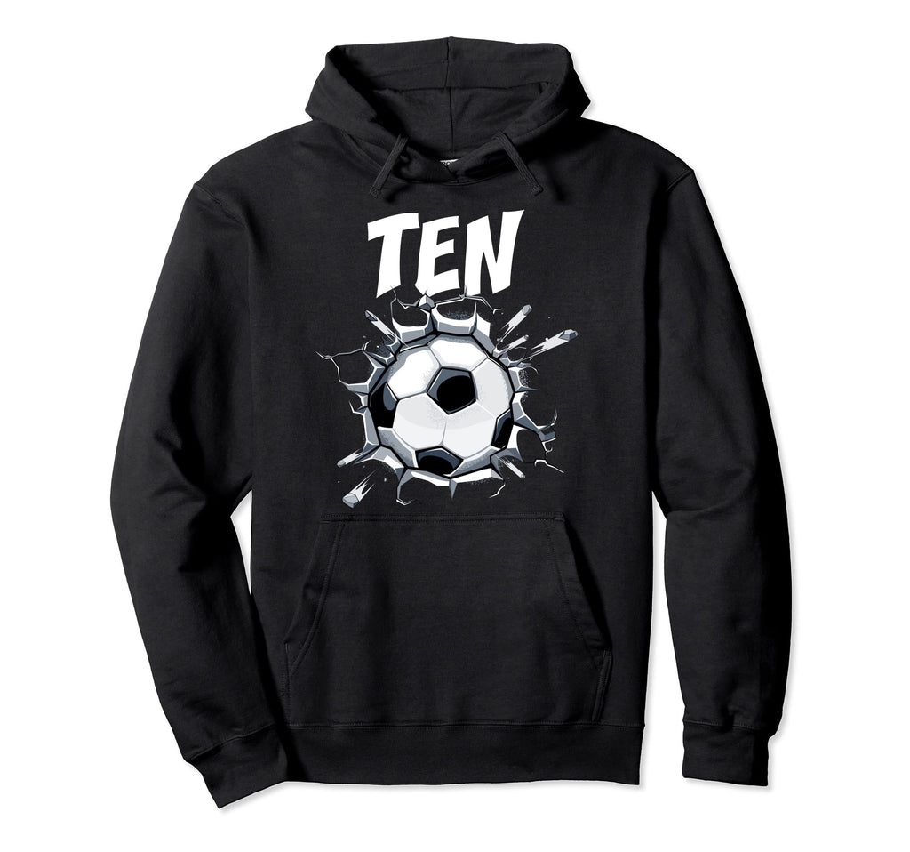 10 Year Old Soccer Birthday Party Theme Hoodie - Unique Graphic for Adults - T-Shirt, Sweatshirt, Hoodie