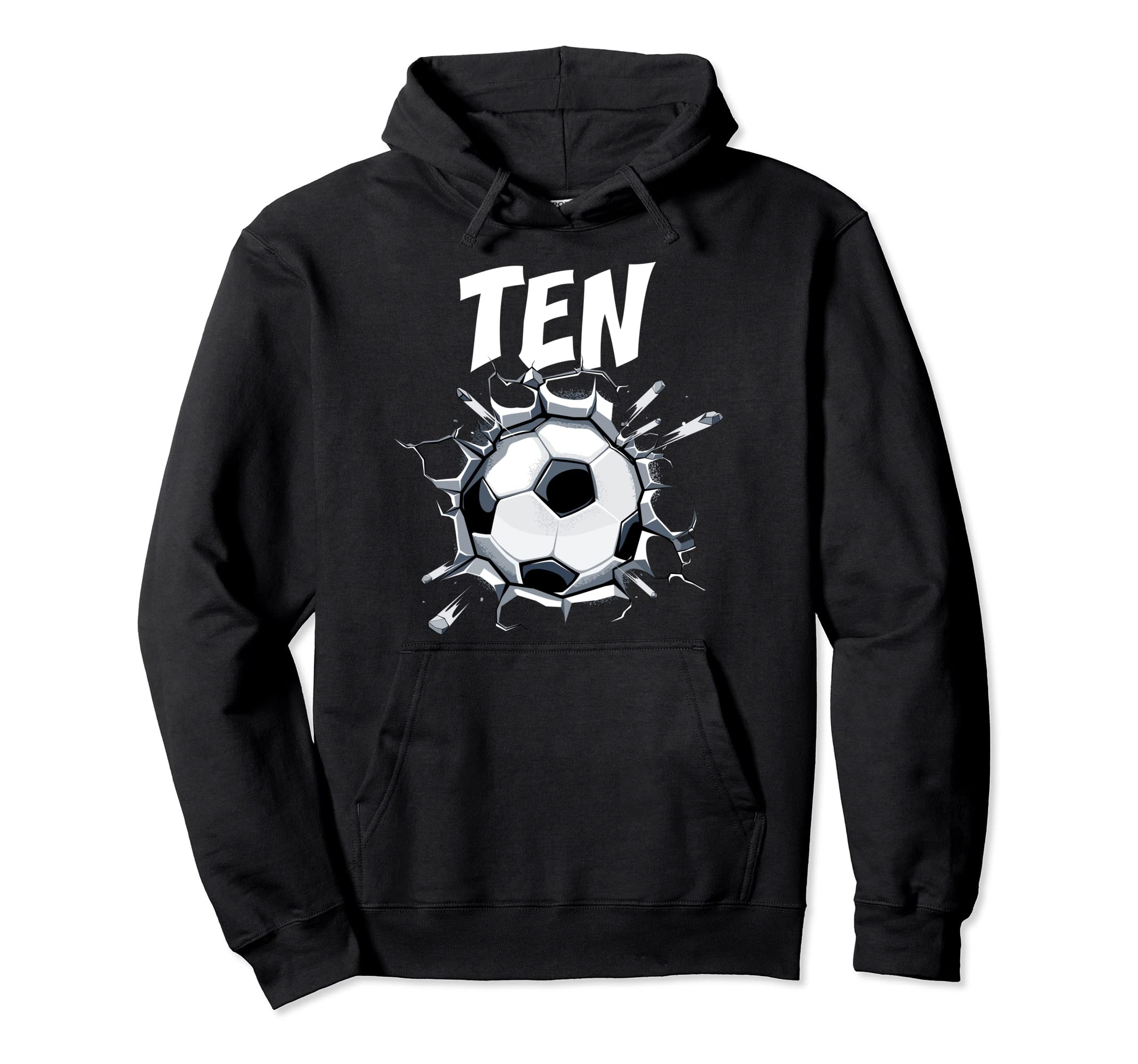 10 Year Old Soccer Birthday Party Theme Hoodie - Unique Graphic for Adults - T-Shirt, Sweatshirt, Hoodie