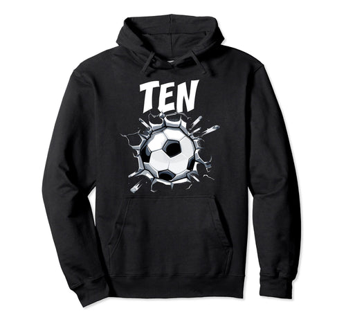 10 Year Old Soccer Birthday Party Theme Hoodie - Unique Graphic for Adults - T-Shirt, Sweatshirt, Hoodie