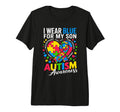 I Wear Blue My Son Autism Awareness T-Shirt - Aesthetic Graphic for Adults - T-Shirt, Sweatshirt, Hoodie