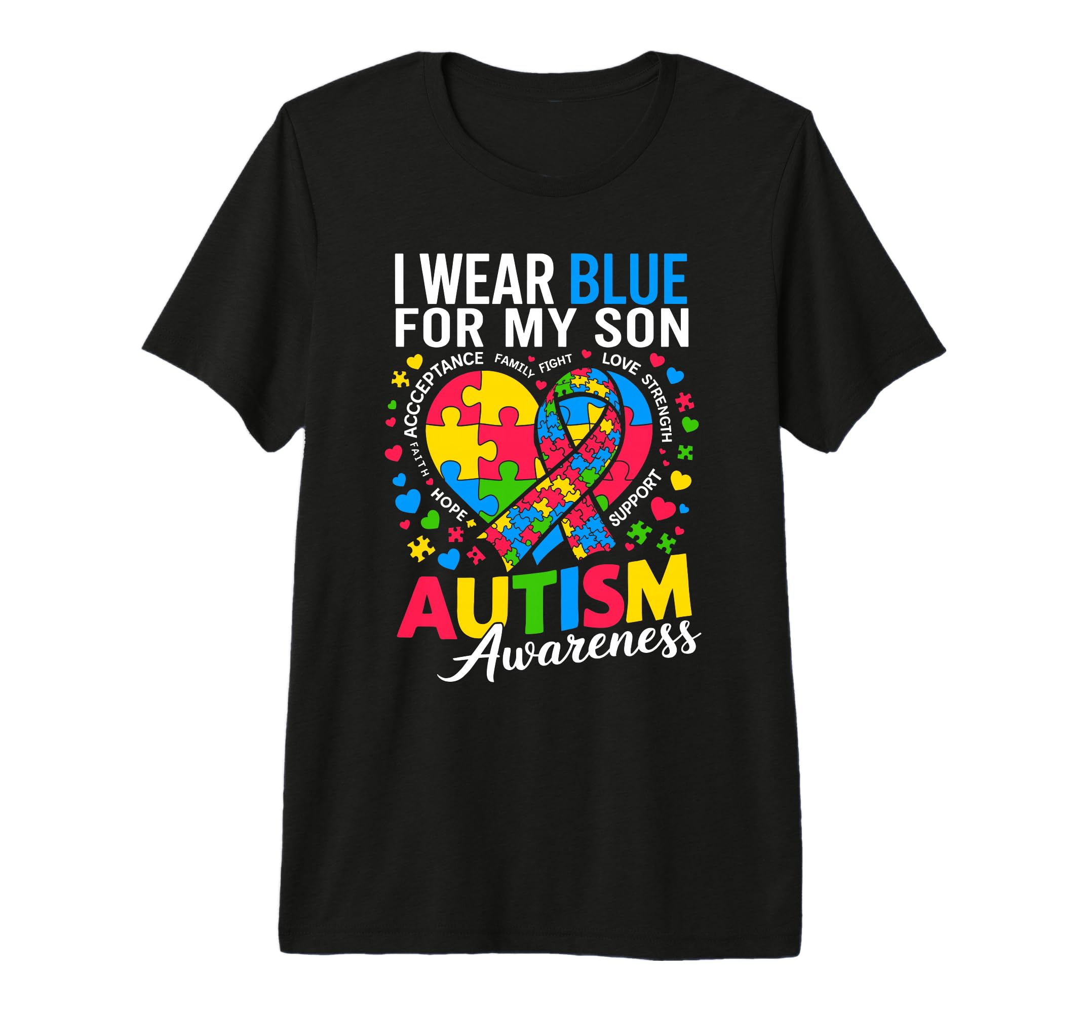 I Wear Blue My Son Autism Awareness T-Shirt - Aesthetic Graphic for Adults - T-Shirt, Sweatshirt, Hoodie
