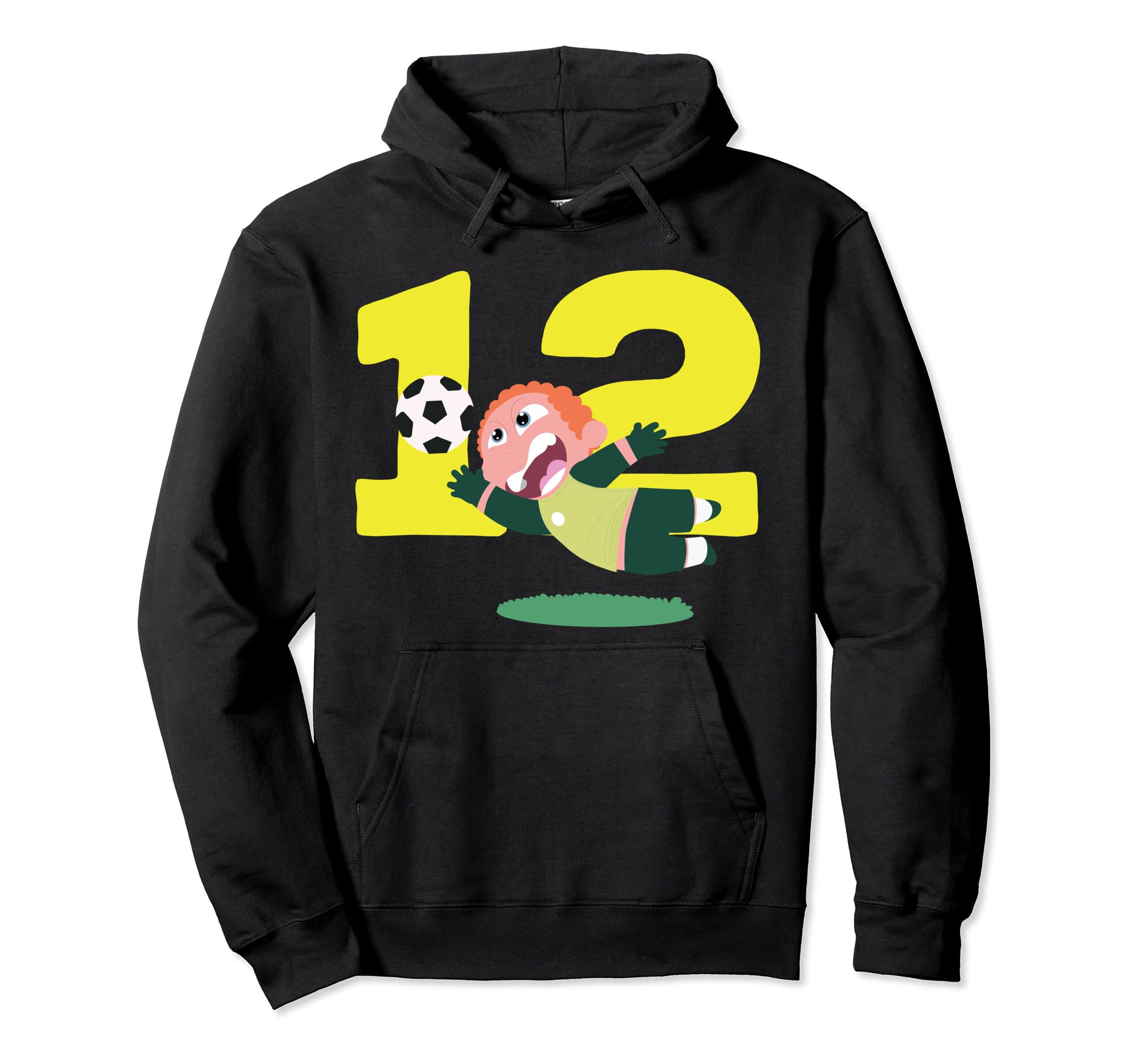 12Th Birthday 12 Years Soccer Football Hoodie - Minimalist Print Men Women - T-Shirt, Sweatshirt, Hoodie