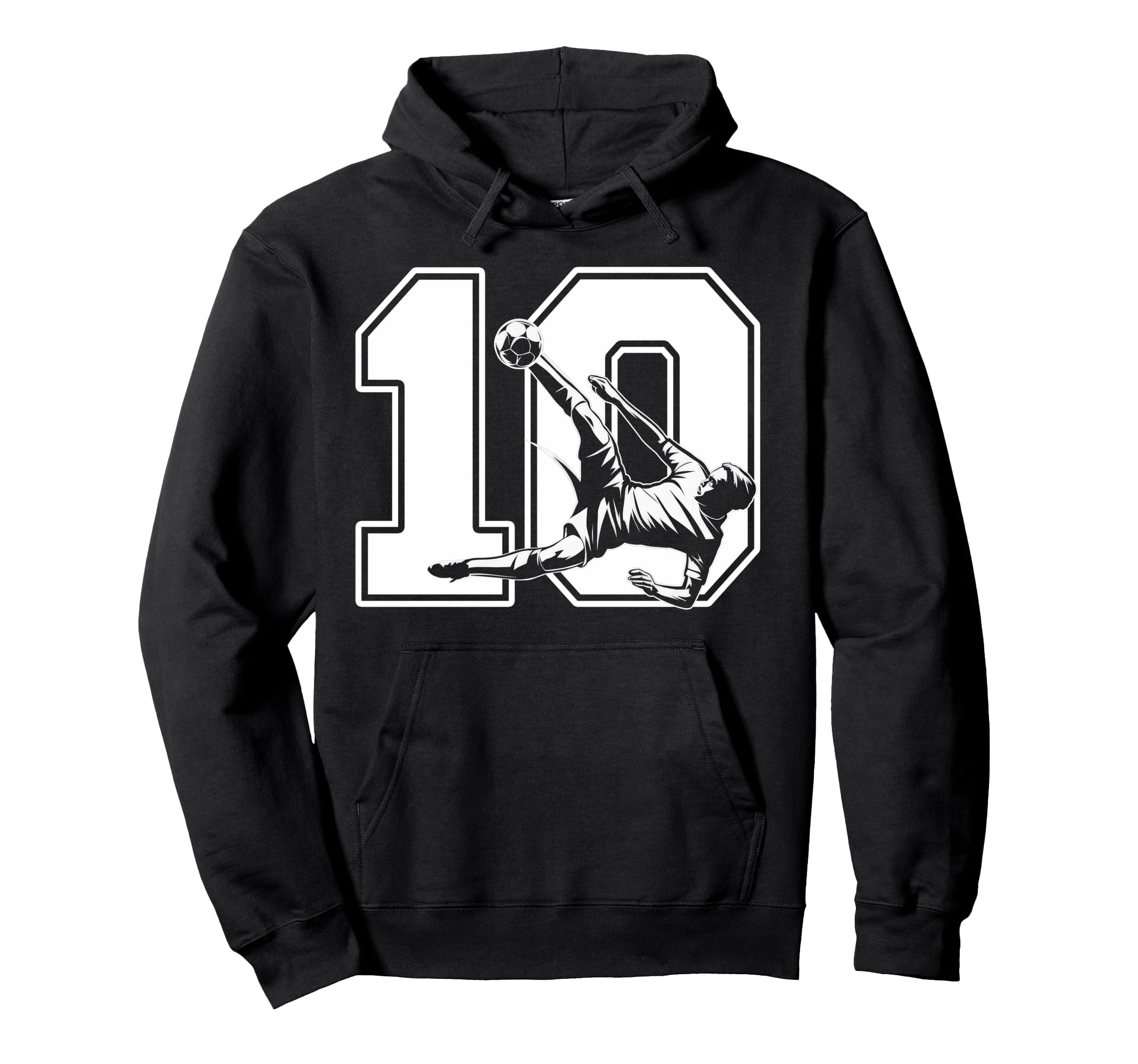 10 Soccer Birthday Gift Soccer Fan Hoodie - Minimalist Print Men Women - T-Shirt, Sweatshirt, Hoodie