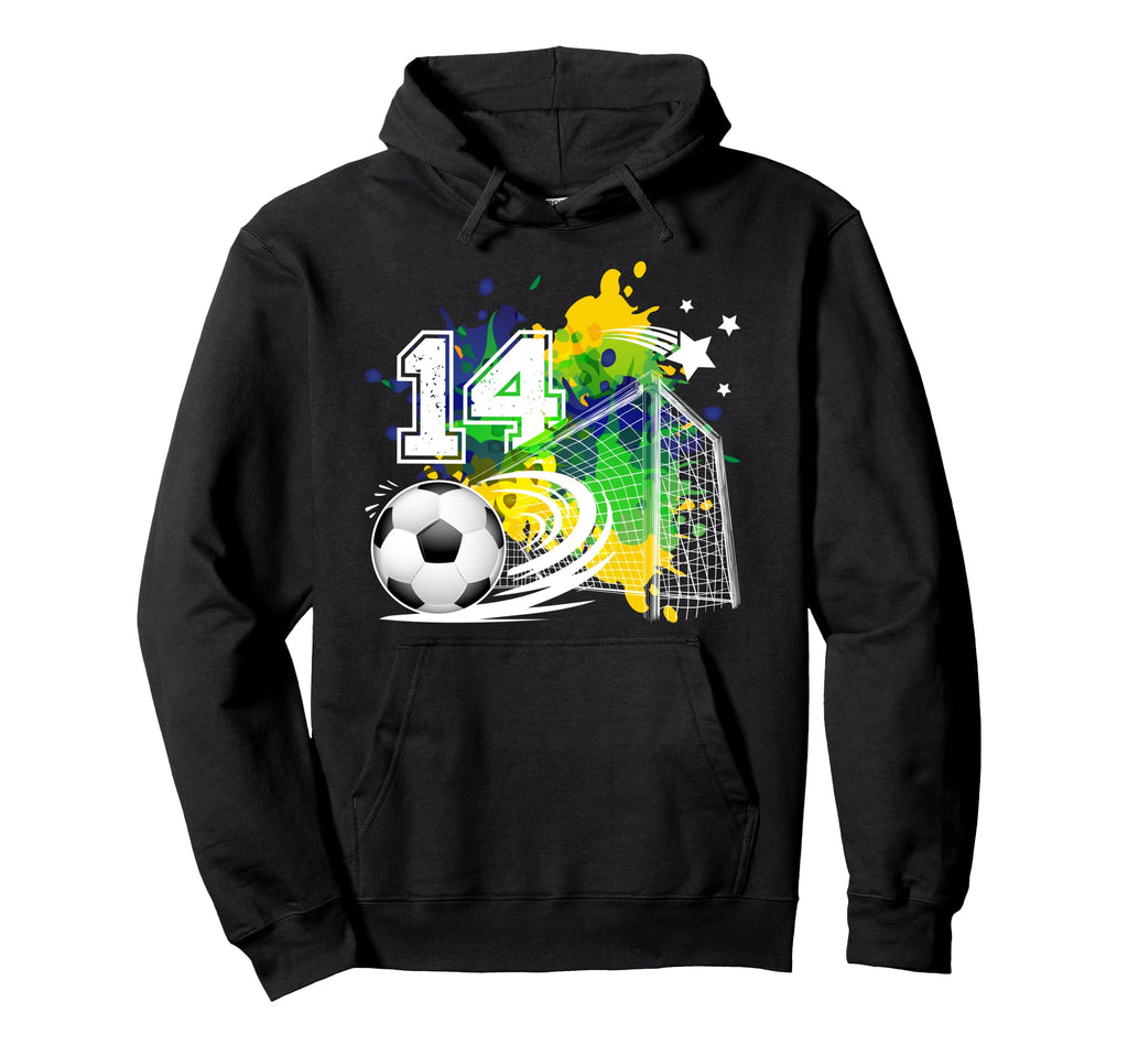 14Th Soccer Birthday Party 14 Year Old Hoodie - Unique Graphic Unisex - T-Shirt, Sweatshirt, Hoodie