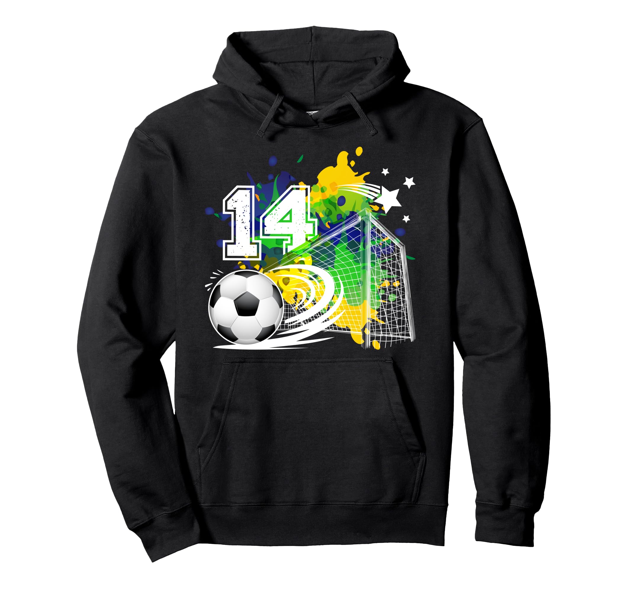 14Th Soccer Birthday Party 14 Year Old Hoodie - Unique Graphic Unisex - T-Shirt, Sweatshirt, Hoodie