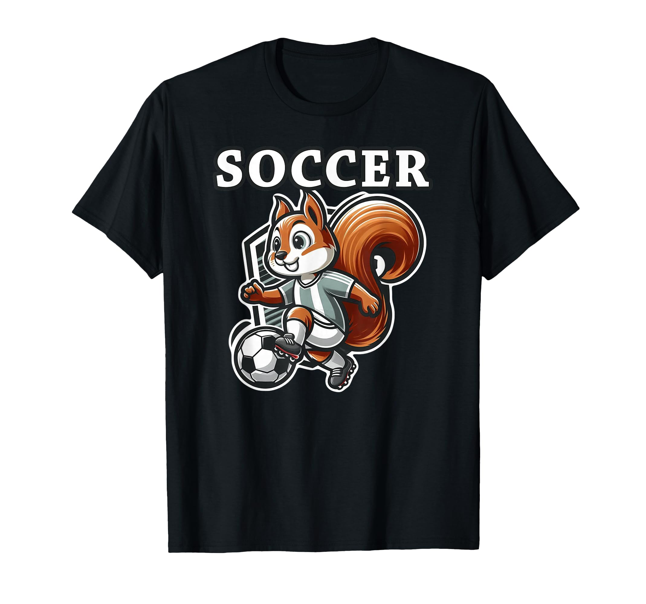 Soccer Squirrel Playing Soccer T-Shirt - Unique Graphic for Adults - T-Shirt, Sweatshirt, Hoodie