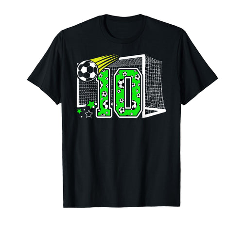 10Th Birthday Soccer 10 Year Old T-Shirt - Minimalist Print for Adults - T-Shirt, Sweatshirt, Hoodie