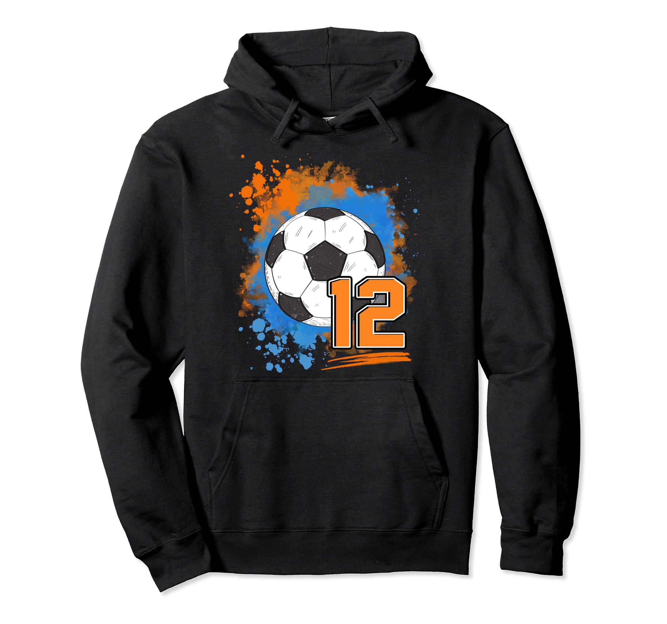 12Th Birthday 12 Years Old Soccer Ball Hoodie - Novelty Apparel Unisex - T-Shirt, Sweatshirt, Hoodie