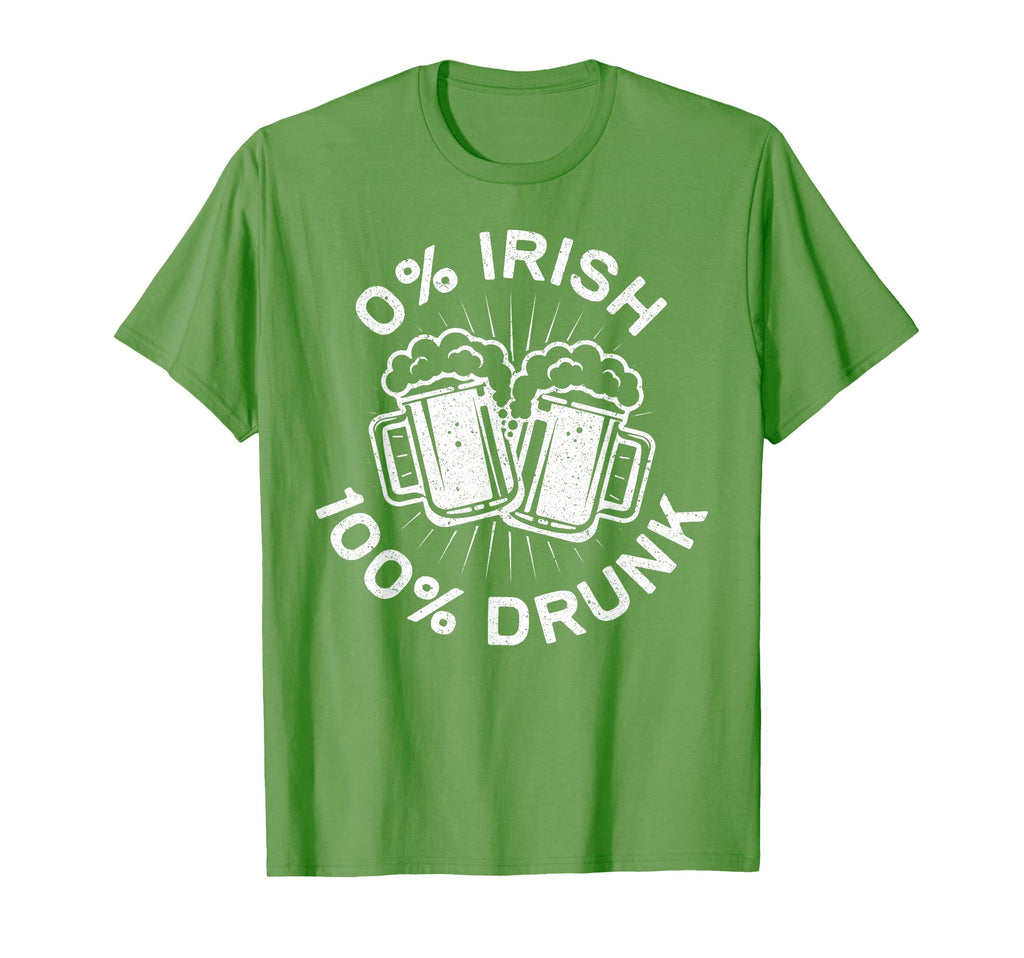 0 Irish 100 Drunk Irish St Patricks Day T-Shirt - Aesthetic Graphic Unisex - T-Shirt, Sweatshirt, Hoodie