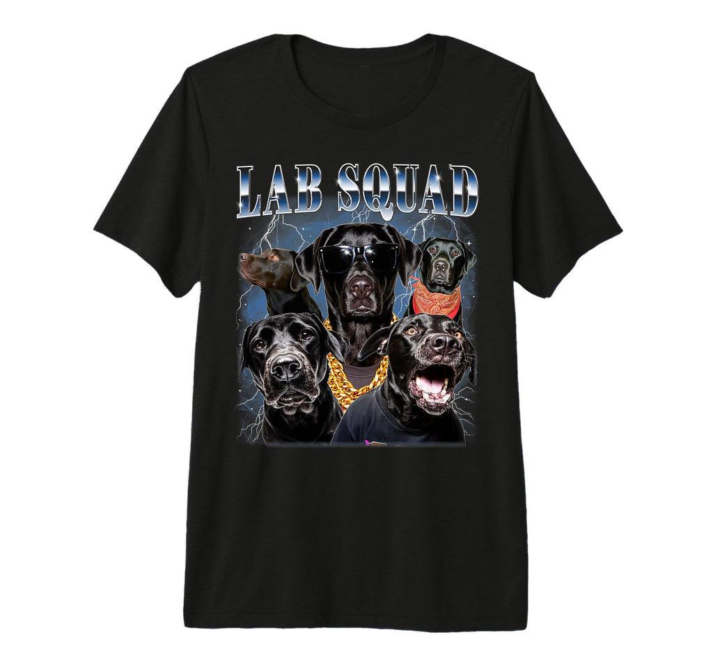 Lab Squad Black Labrador 90S Lab Mom Dad T-Shirt - Novelty Apparel Unisex - T-Shirt, Sweatshirt, Hoodie