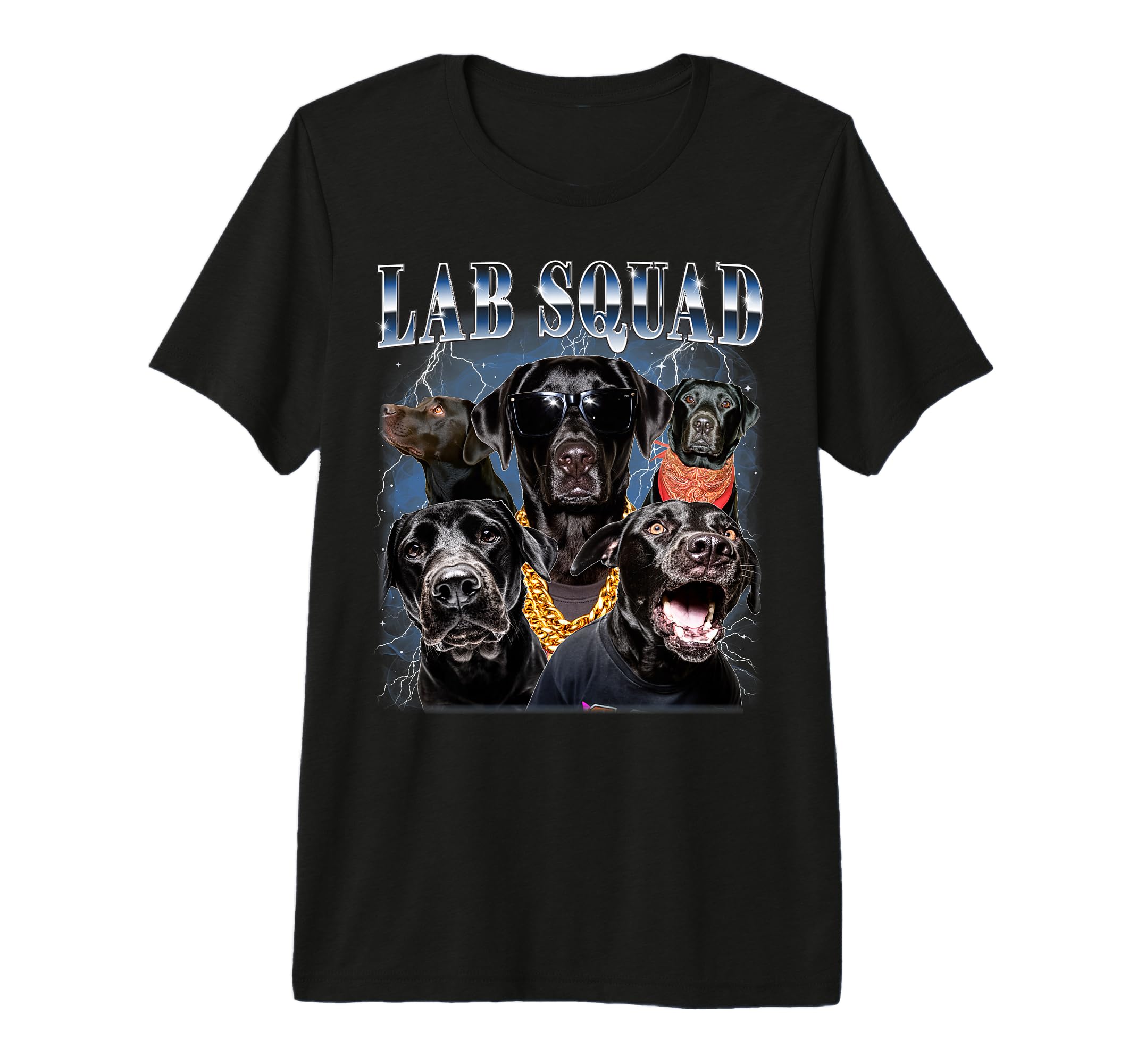Lab Squad Black Labrador 90S Lab Mom Dad T-Shirt - Novelty Apparel Unisex - T-Shirt, Sweatshirt, Hoodie