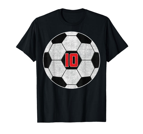 10 Years Old Soccer Player 10Th Birthday T-Shirt - Custom Art Print Unisex - T-Shirt, Sweatshirt, Hoodie